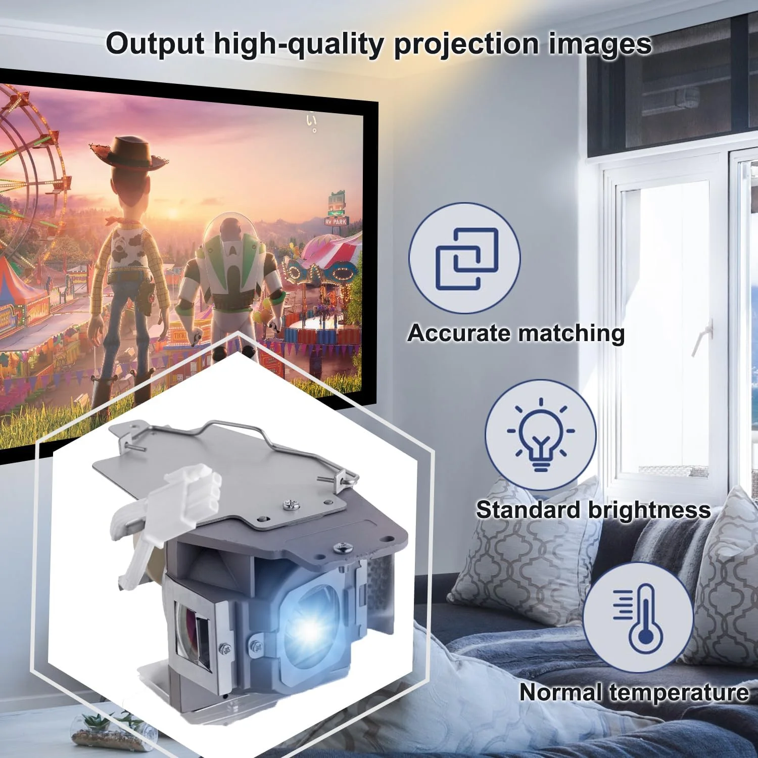 لامپ جایگزین iReijomoi مدل MC.JFZ11.001 RLC-079 با محفظه برای پروژکتورهای ACER H6510BD و VIEWSONIC PJD7820HD PJD7822HDL