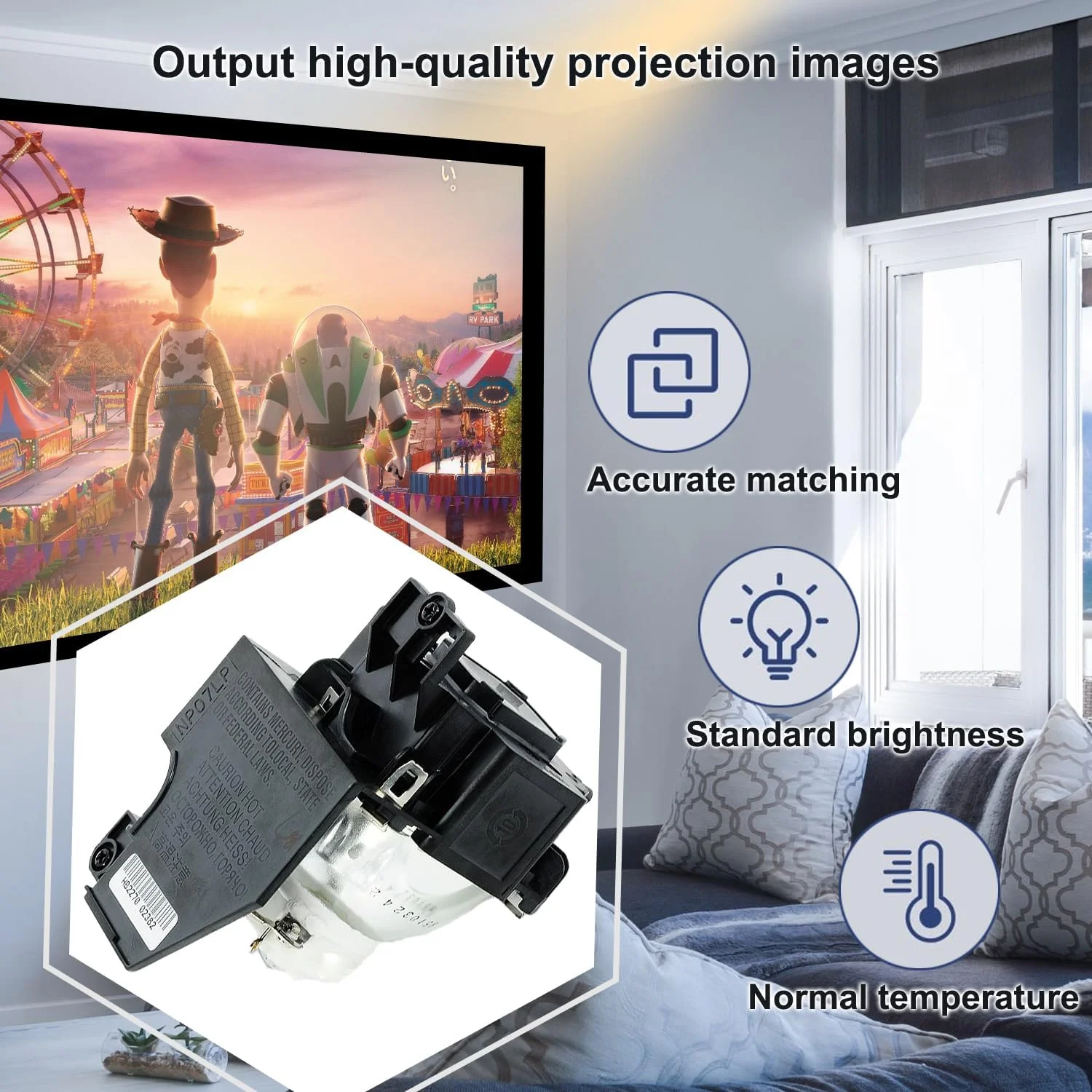 لامپ جایگزین iReijomoi مدل NP07LP با محفظه برای پروژکتورهای NEC NP300/NP400/NP410W/NP500/NP500W/NP500WS/NP510W/NP510WS/NP600/NP600S/NP610/NP610S/NP610C