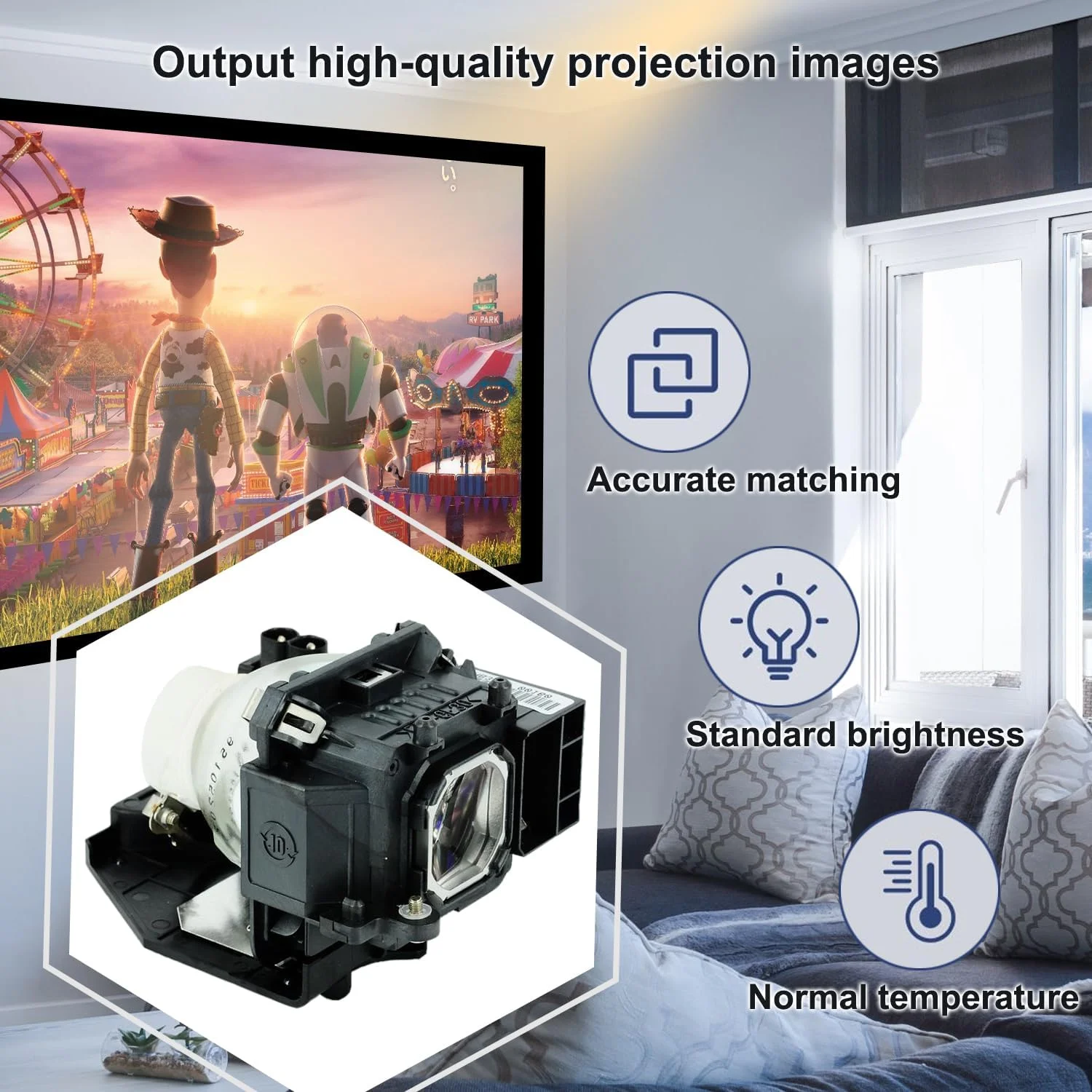 لامپ جایگزین NP15LP با محفظه برای پروژکتورهای NEC M230X/M260W/M260X/M260XS/M271W/M271X/M300X/M300XG/M311X