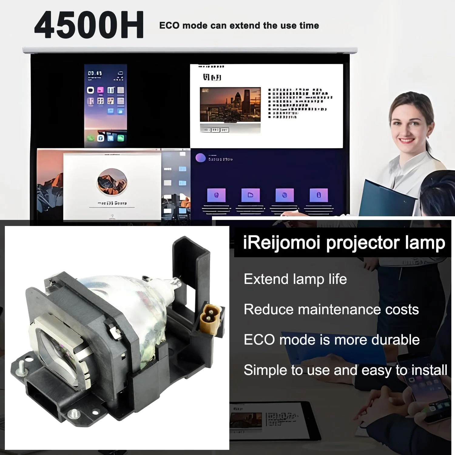 لامپ جایگزین iReijomoi ET-LAX100 با محفظه برای پروژکتورهای PANASONIC PT-AX100E/AX200E PT-AX200 PT-AX200U PT-AX100U PT-AX200U