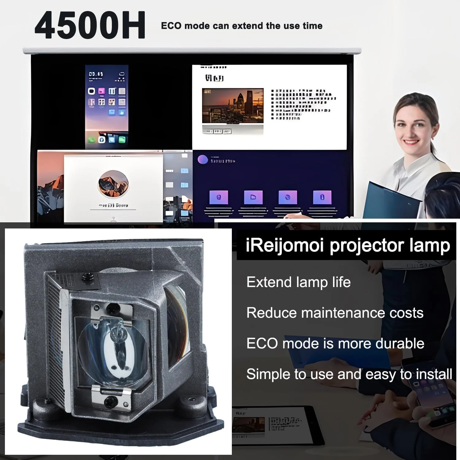 لامپ جایگزین SP.8LG01GC01 با محفظه برای پروژکتورهای OPTOMA DB2401/DB3401/DS211/DT2401/DT3401/DX211/ES521/EX521/OPX2630/PJ666/PJ888