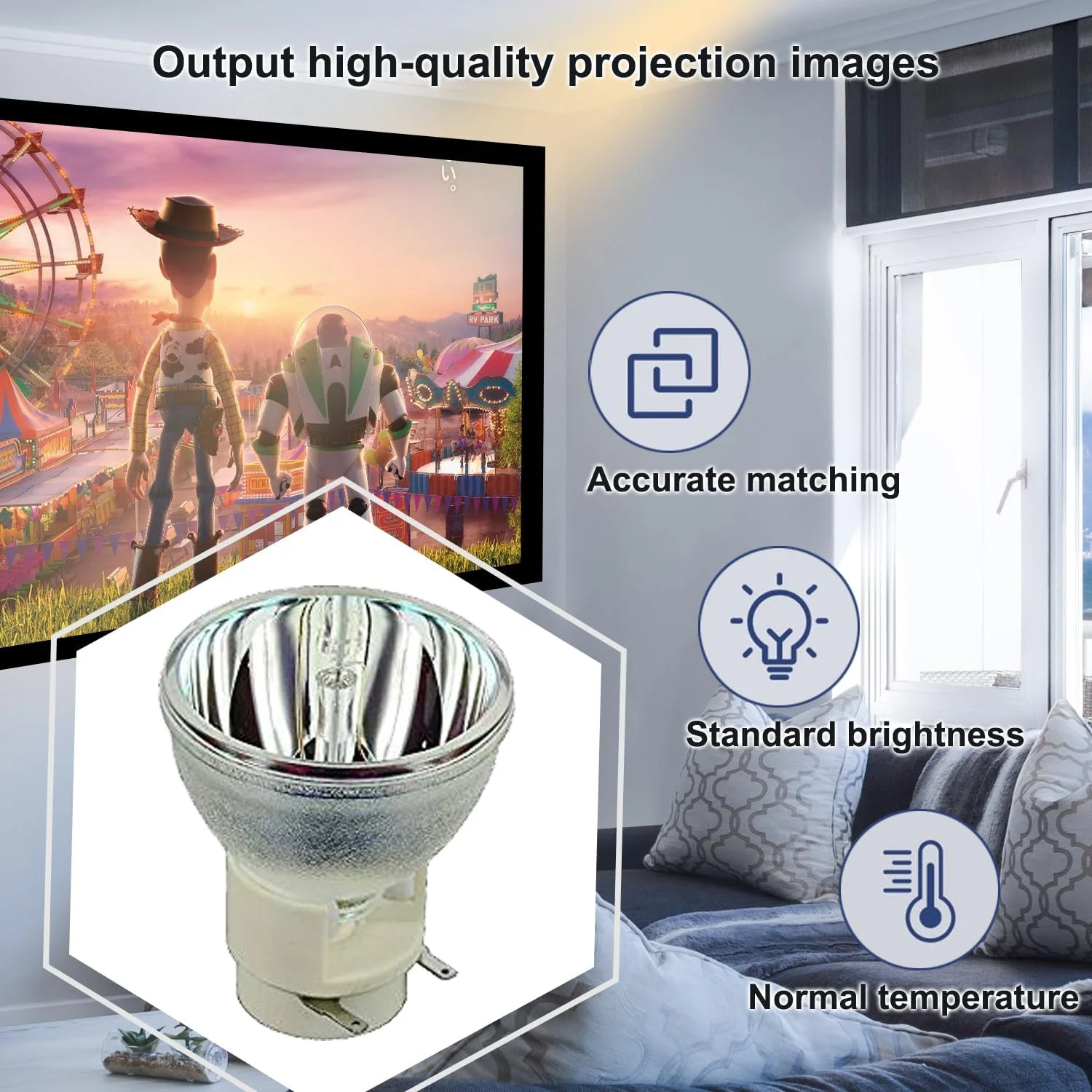 لامپ جایگزین iReijomoi مدل SP.8VH01GC01 BL-FP190E SP.73701GC01 (لامپ خالی) برای پروژکتورهای OPTOMA HD141X/EH200ST/GT1080/HD26/S316/X316/W316/DX346/BR323/BR326/DH1009/DH1008/DS340E/DS345