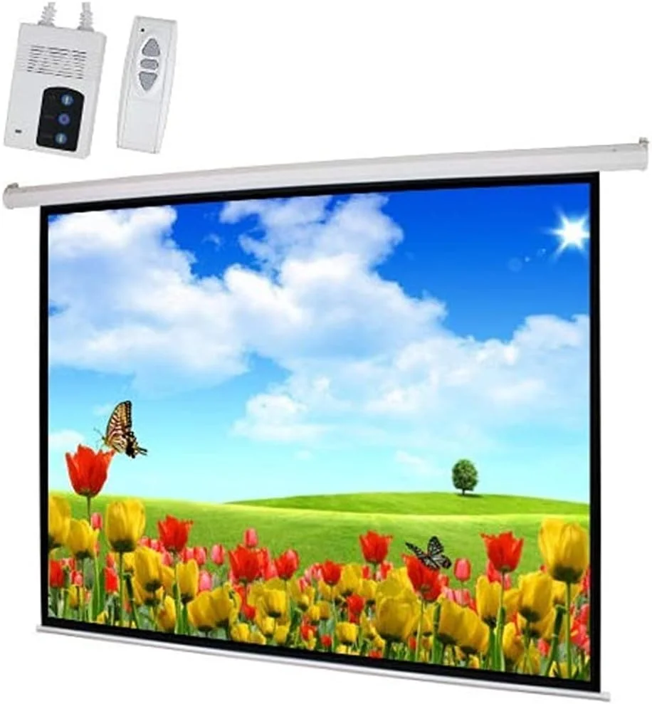 پرده نمایش برقی آی ویو، مناسب برای دیوار و سقف، ابعاد 180 در 180 سانتی متر، همراه با کنترل از راه دور