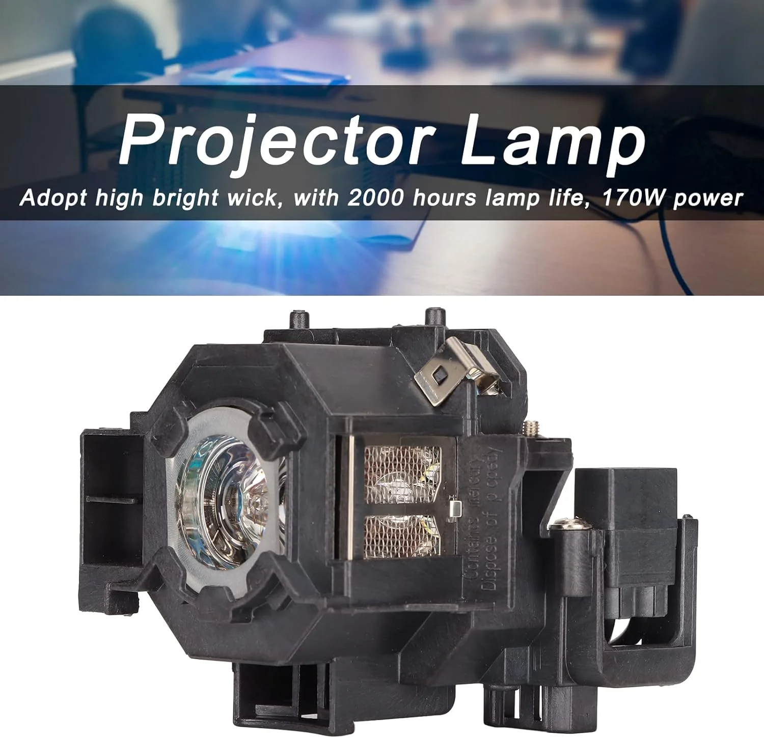 لامپ پروژکتور جایگزین 170 واتی، با طول عمر 2000 ساعت، مناسب برای EMP S5، EMP S6، EMP X5، EB X6