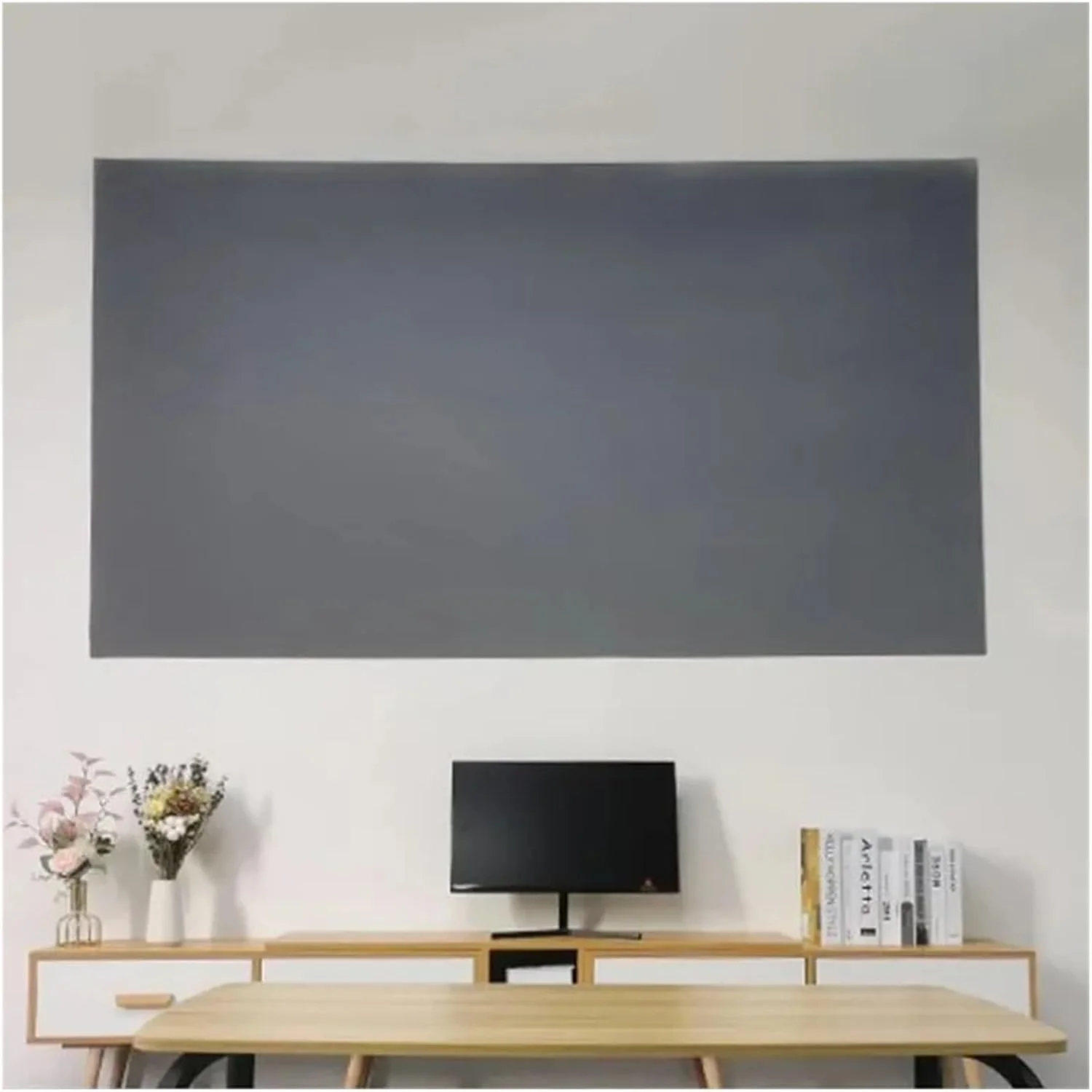 پرده نمایش فیلم ضد چروک 100 اینچی ضد نور صفحه نمایش پروژکتور، مناسب برای نمایش خانگی، تئاتر، دفتر کار، نسبت تصویر 16:9 HD، سبک و قابل حمل برای سینمای خانگی و فضای باز