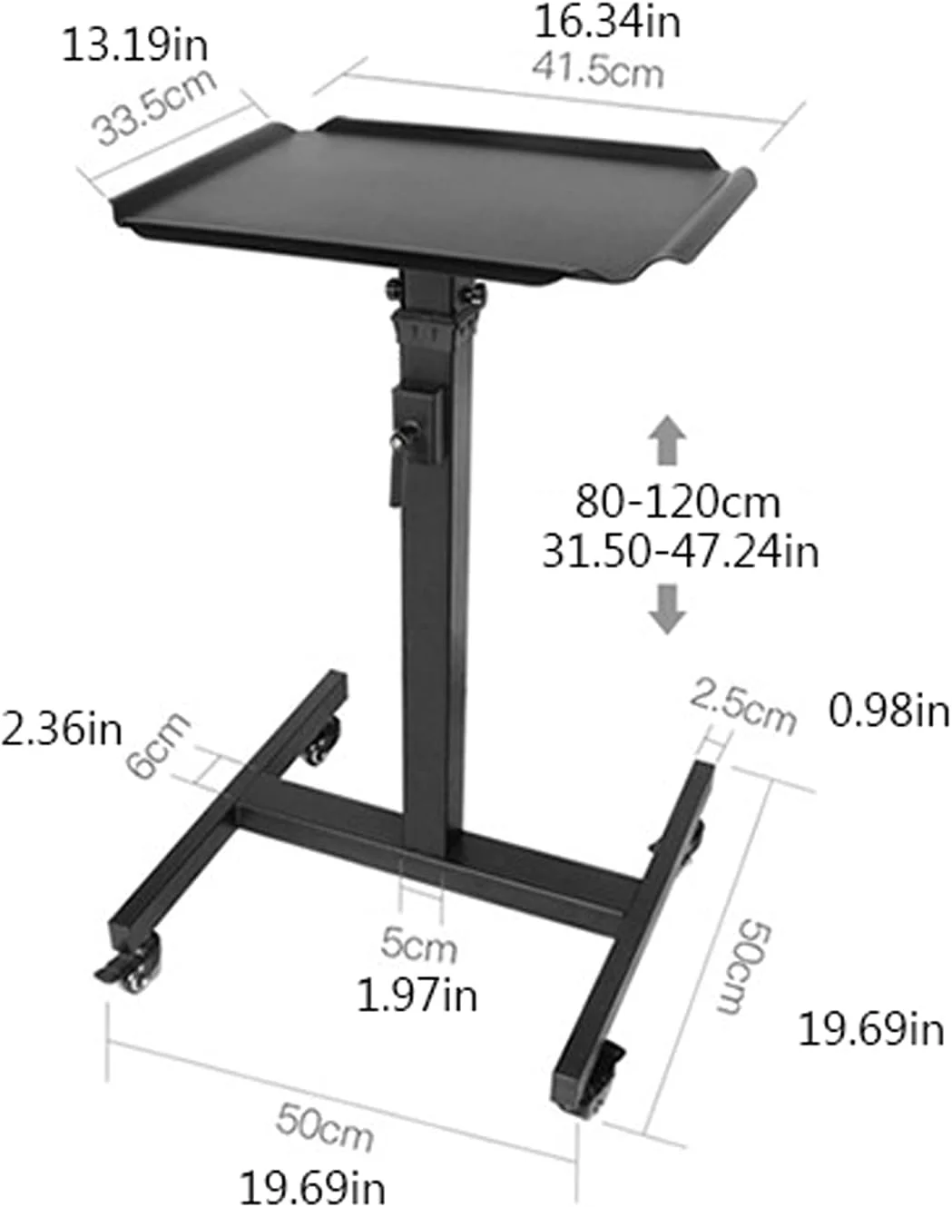 پایه نگهدارنده پروژکتور، استند پروژکتور، پایه زمینی پروژکتور چرخ دار، اندازه صفحه 33 تا 41 سانتی متر، ارتفاع قابل تنظیم تا 120 سانتی متر، پایه پروژکتور یونیورسال
