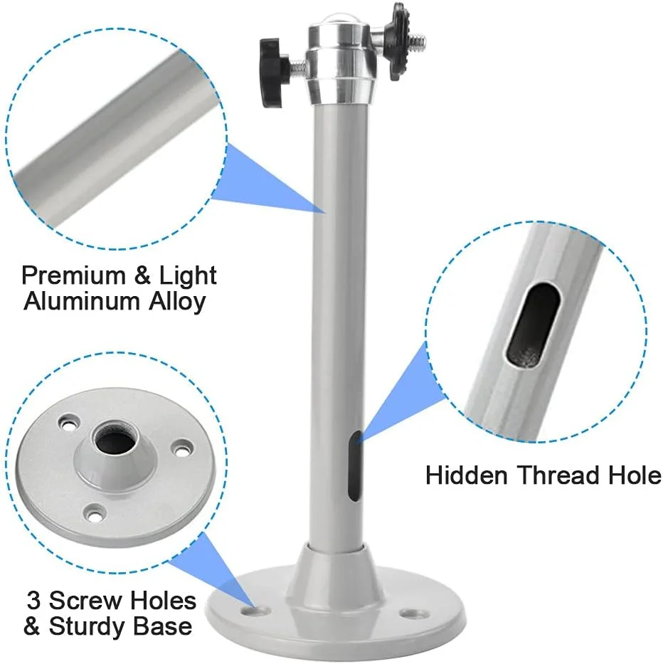 پایه نصب پروژکتور سقفی و دیواری کوچک، آلیاژ آلومینیوم، جهانی، قابل تنظیم شیب و چرخش، آویز پروژکتور، پایه آویز دیواری برای اکثر پروژکتورهای کوچک
