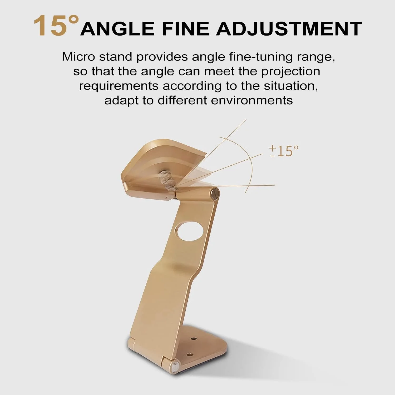 پایه پروژکتور KASTWAVE، طلایی، سازگار با تمام مینی پروژکتورها، دوربین ها، وب کم ها با سرپیچ 1/4، زاویه قابل تنظیم، نصب و برداشتن آسان، قفسه سقفی پروژکتور قابل حمل
