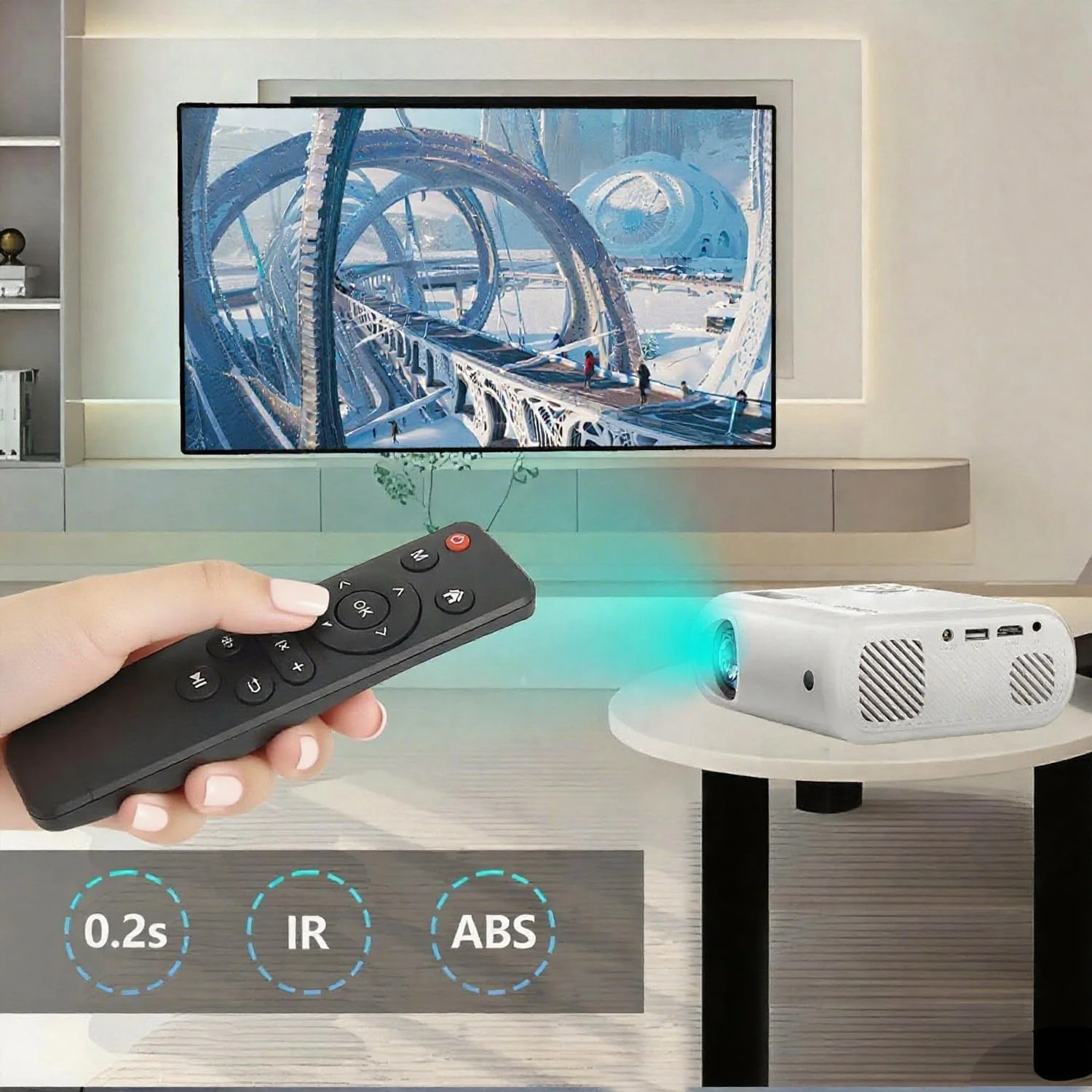 ریموت کنترل جایگزین KhotIlong برای پروژکتور قابل حمل، سازگار با پروژکتور قابل حمل ارتقا یافته M8 2024 (تک عددی)