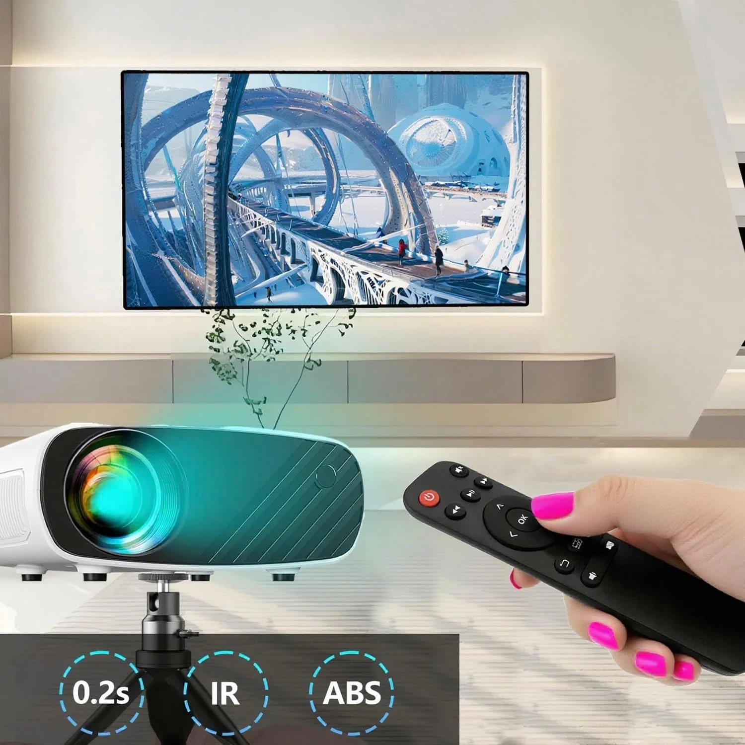 ریموت کنترل جایگزین KhotIlong برای پروژکتور قابل حمل، سازگار با پروژکتور قابل حمل BL128 (تک عددی)