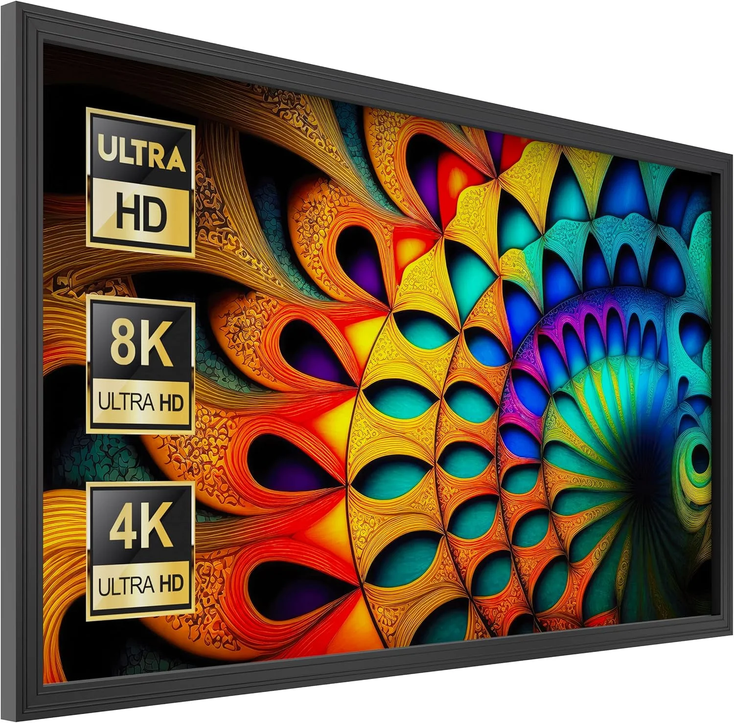 پرده نمایش ثابت 100 اینچی KHOMO GEAR - نصب روی دیوار - 4K - 8K Ultra HD، HDTV، HDR و Active 3D، Ultra Short Throw - فرمت 16:9
