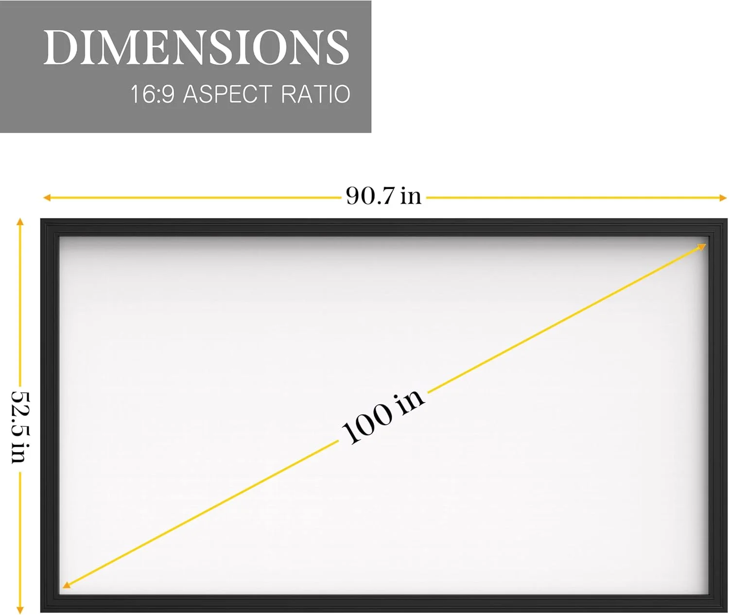 پرده نمایش ثابت 100 اینچی KHOMO GEAR - نصب روی دیوار - 4K - 8K Ultra HD، HDTV، HDR و Active 3D، Ultra Short Throw - فرمت 16:9