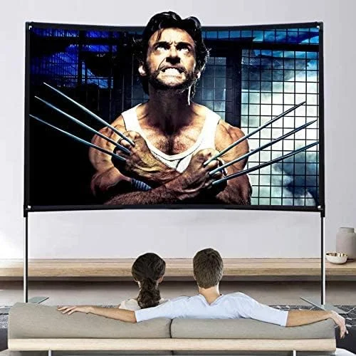 پرده نمایش پروژکتور کیبوله HD با پایه، 100 اینچ، نسبت تصویر 16:9، با اتصال لوله پایه ثابت، پرده نمایش پروژکتور قابل حمل برای فیلم، سینمای خانگی، بازی، دفتر