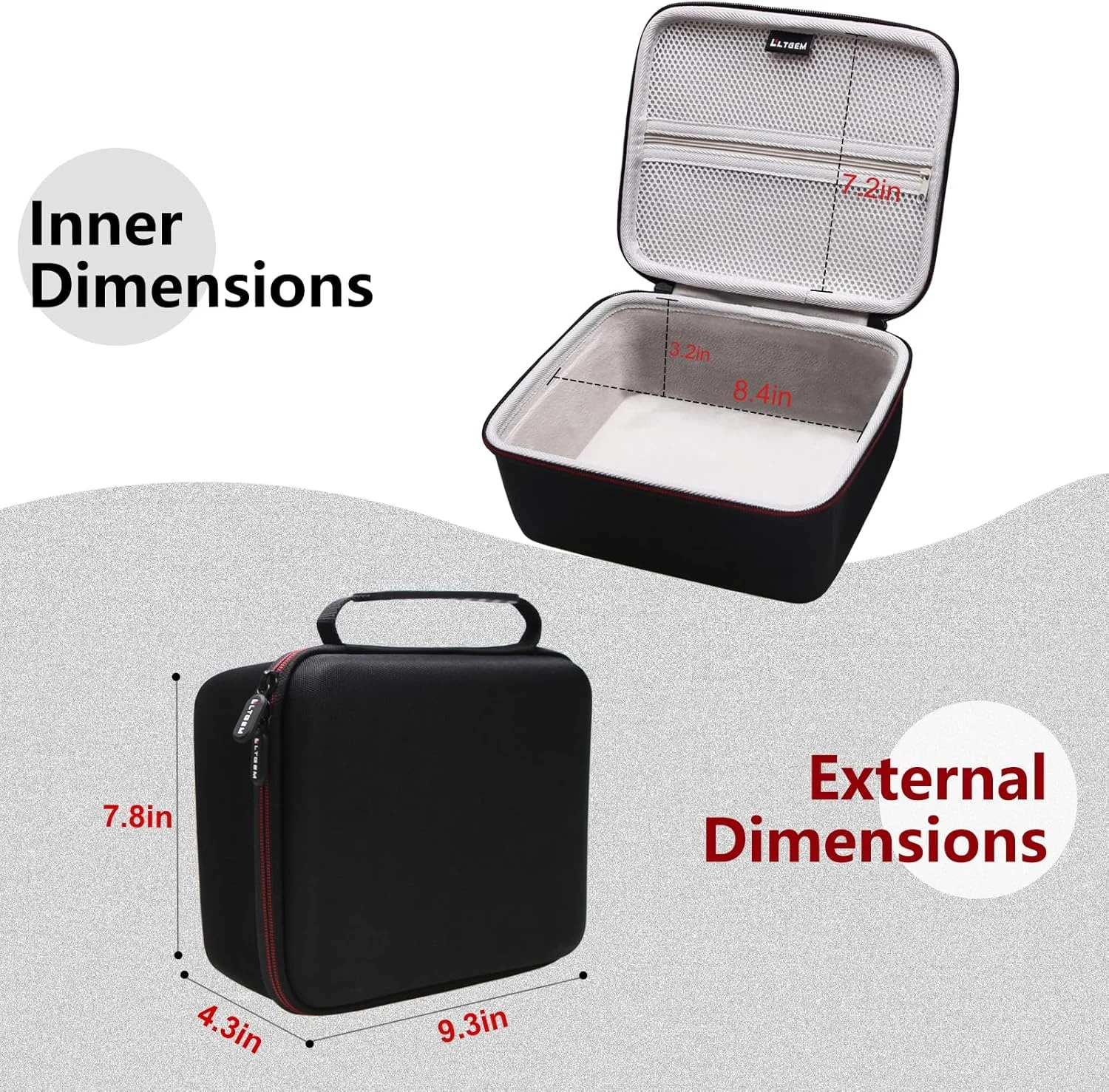 کیف سخت EVA مدل LTGEM برای مینی پروژکتور PVO - کیف محافظ حمل و نگهداری مسافرتی