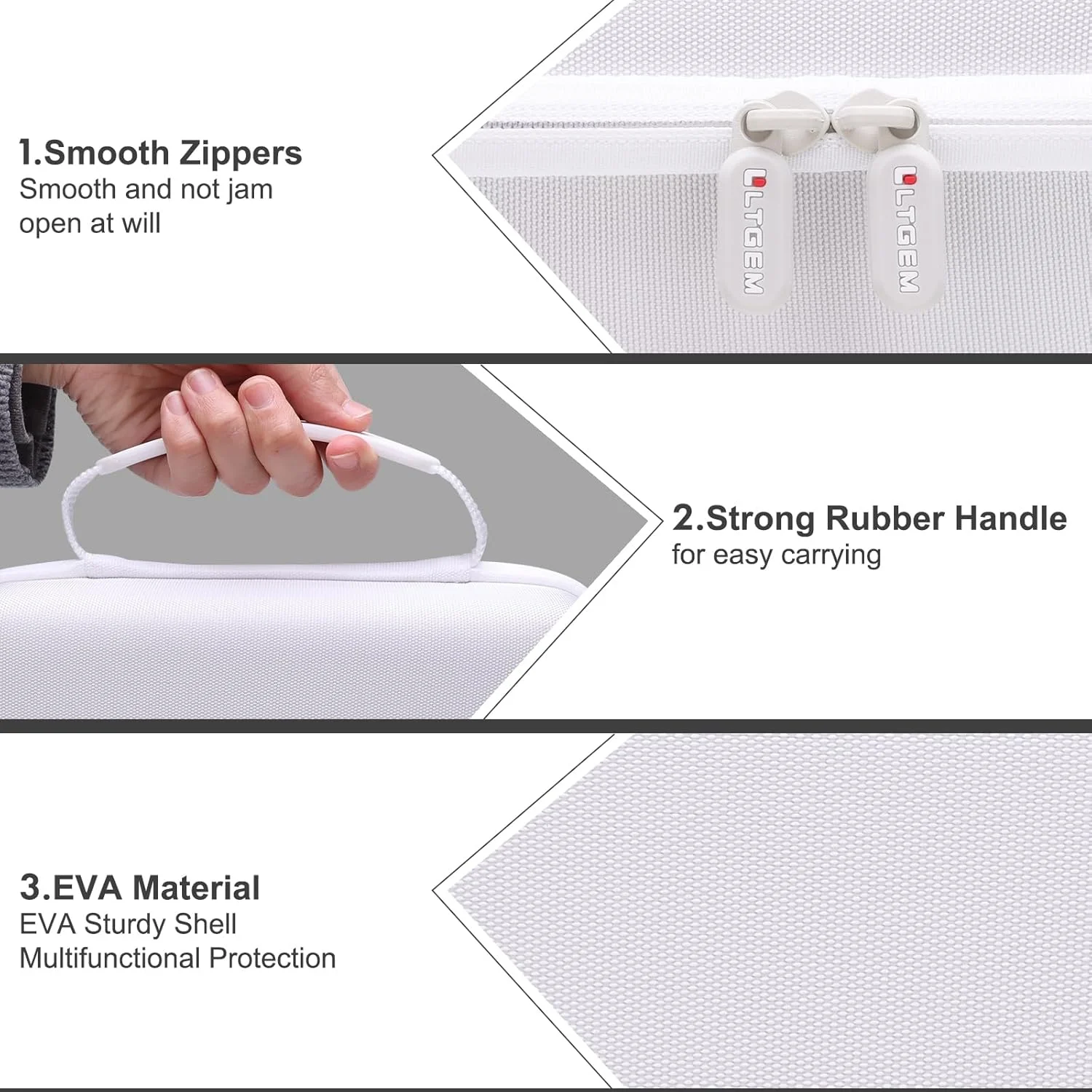 کیف سخت LTGEM سازگار با مینی پروژکتور Maypug، سفید