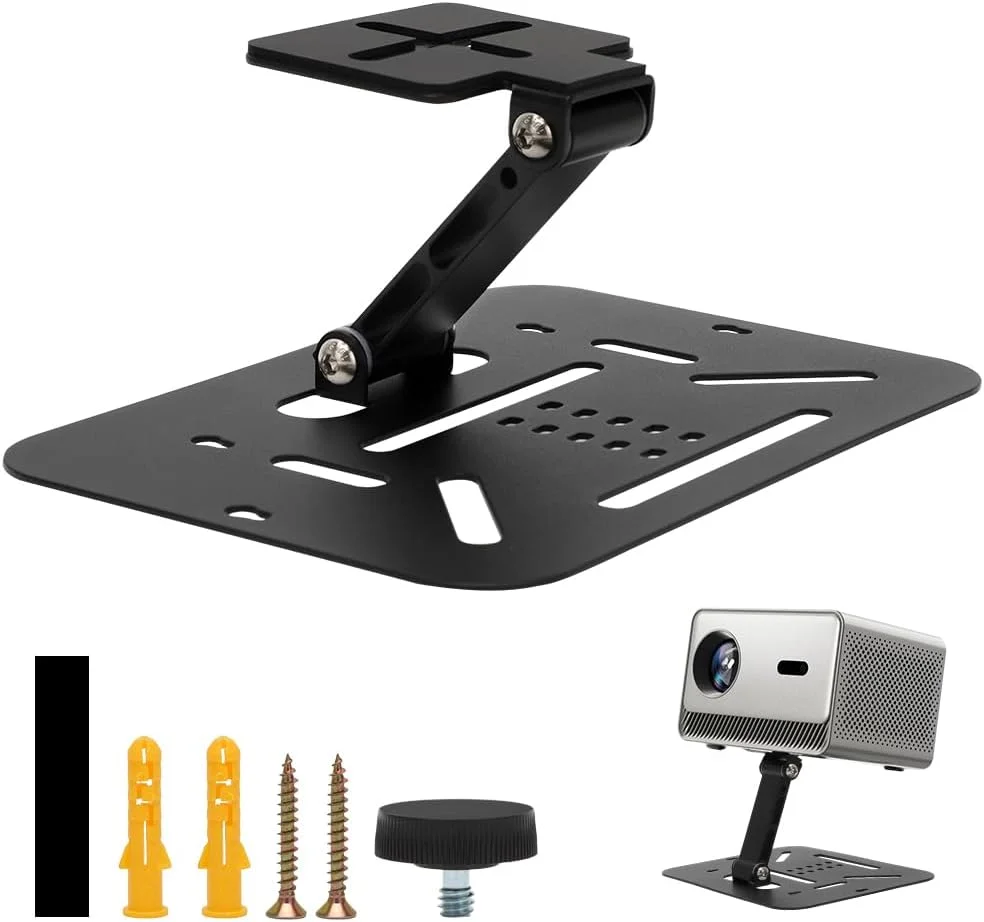 پایه تاشو پروژکتور LUPATDY، پایه مونتاژ پروژکتور دیواری سقفی کوچک، پایه تاشو فوق العاده جمع و جور، نصب آسان با چرخش 180 درجه (فقط پایه)