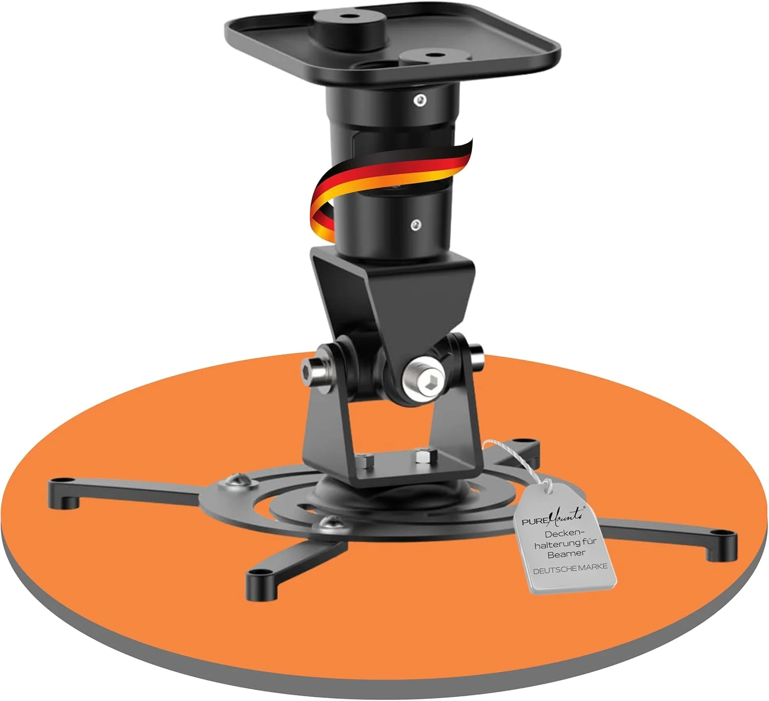 پایه سقفی پروژکتور Pure Mounts مدل Spider-Plus B - با قابلیت چرخش 360 درجه و زاویه 25 درجه، فاصله 220 میلی‌متری از سقف (15 کیلوگرم)، فاصله سوراخ‌ها 180-310 میلی‌متر، مشکی