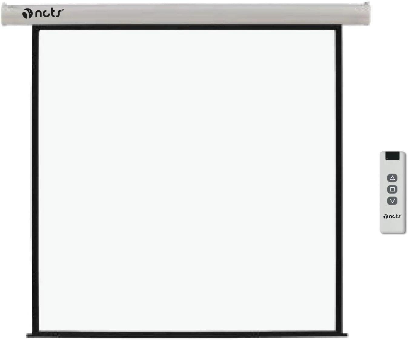 پرده نمایش برقی NCTS E180 با ابعاد 1.8×1.8 متر، دارای موتور و کنترل از راه دور، پشتیبانی از پروژکتورهای Ultra HD/H، سطح مات سفید HD قابل تنظیم، سازگار با نسبت تصویر 4:3/16:9، قابلیت نصب روی دیوار یا سقف، GTIN : 6295151550564