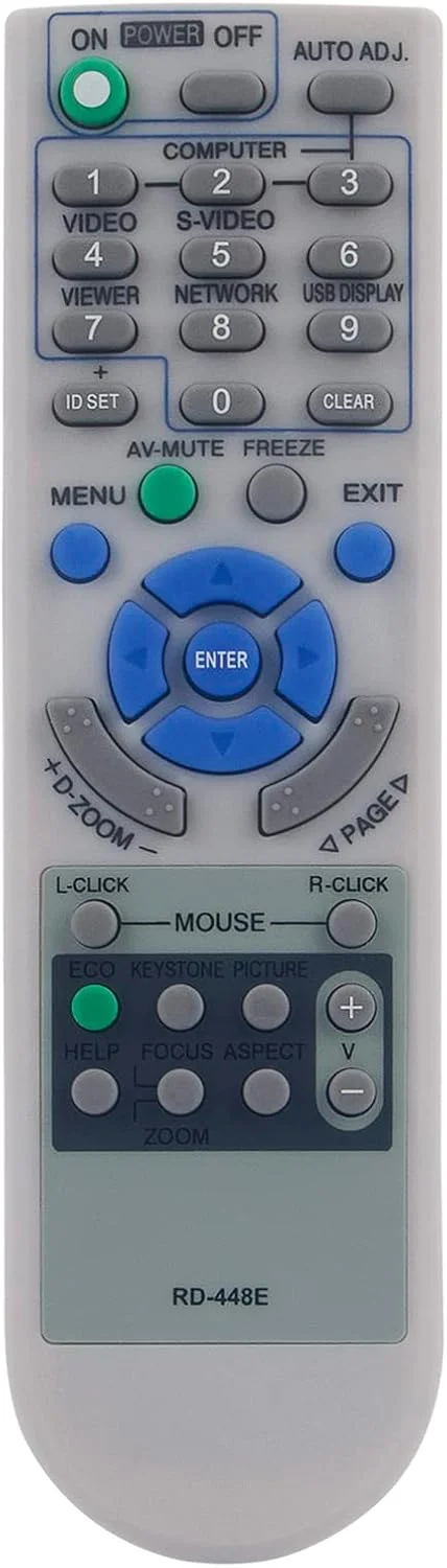 ریموت کنترل جایگزین PERFASCIN RD-448E مناسب برای پروژکتور NEC مدل های RD448E V300X+ V260 V260X+ RD-443 NP-VE280 V230X NP-M260W NP-M260X NP-M300W NP-M300X P350W P350X