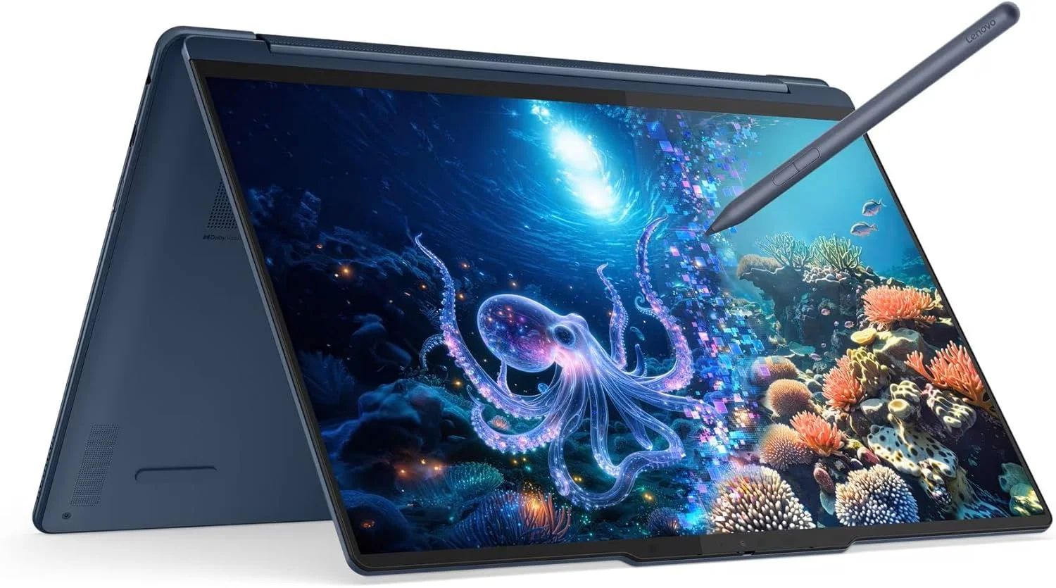 لپ تاپ 2 در 1 لنوو Yoga 9i Aura Edition با پردازنده Intel Core Ultra 7 258V، صفحه نمایش لمسی 14 اینچی 2.8K با روشنایی 1100 نیت (HDR) OLED، حافظه 32 گیگابایتی LPDDR5X-8533MT/s، حافظه SSD 1 ترابایتی، Wi-Fi 7، قلم و Windows 11 Pro لپ تاپ 2 در 1 لنوو Yoga 9i Aura Edition با پردازنده Intel Core Ultra 7 258V، صفحه نمایش لمسی 14 اینچی 2.8K با روشنایی 1100 نیت (HDR) OLED، حافظه 32 گیگابایتی LPDDR5X-8533MT/s، حافظه SSD 1 ترابایتی، Wi-Fi 7، قلم و Windows 11 Pro