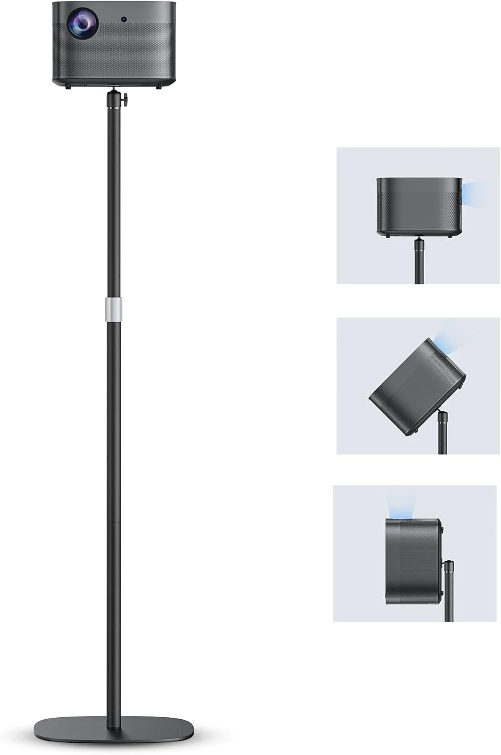 پایه پروژکتور POLESTO با ارتفاع قابل تنظیم 50-20 اینچ، پایه جهانی با قابلیت چرخش 360 درجه سازگار با پروژکتور، دوربین، وب کم برای خانه، دفتر و فضای باز