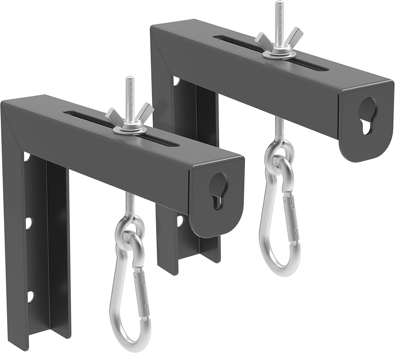 پایه دیواری پرده نمایش پروژکتور یونیورسال Fhome مشکی، براکت L با قابلیت تنظیم 6 اینچی به همراه قلاب دستی، برای نصب پرده پروژکتور و نمایش فیلم روی دیوار یا سقف، ظرفیت 36 کیلوگرم