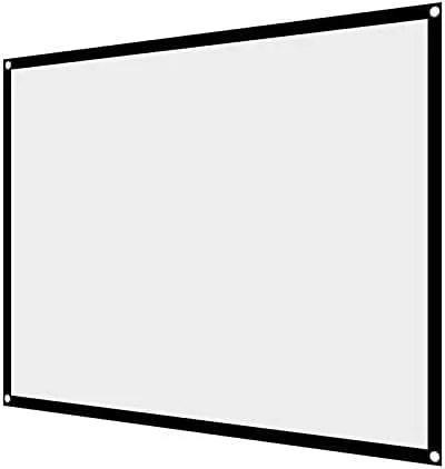 پرده نمایش، پرده نمایش 100 اینچی پلی استر تاشو پرتابل پرده نرم ساده فیلم در فضای باز برای پروژکتور (سفید)