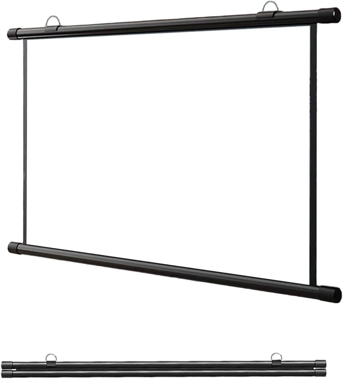 پرده نمایش 40، 50، 60، 72 اینچی 4K HD، پرده پروژکتور سینمای خانگی، پرده نمایش فیلم جمع شونده دستی برای داخل و خارج از منزل، ضد چروک، جمع شدن آسان، قابل نصب روی دیوار/سقف