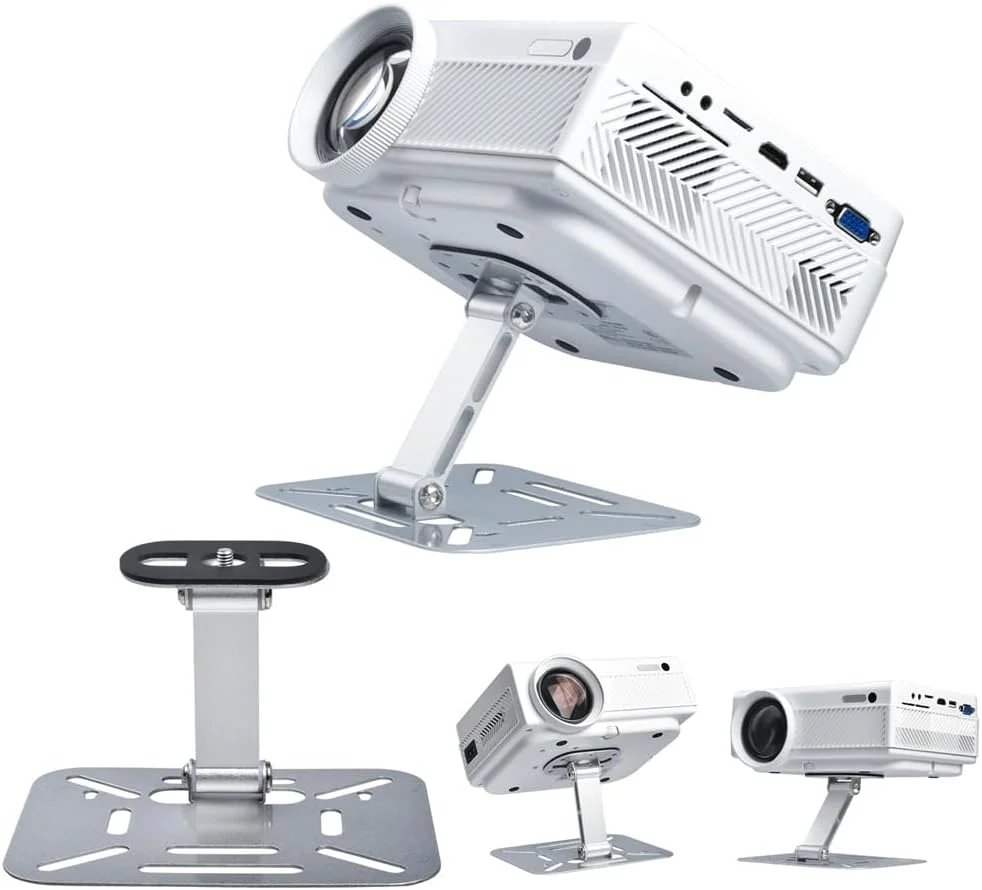 پایه رومیزی تاشو پروژکتور، پایه سقفی پروژکتور، قابل تنظیم 180 درجه، سازگاری جهانی برای HAPPRUN، TMY، PANSEBA، YABER، ONOAYO و غیره