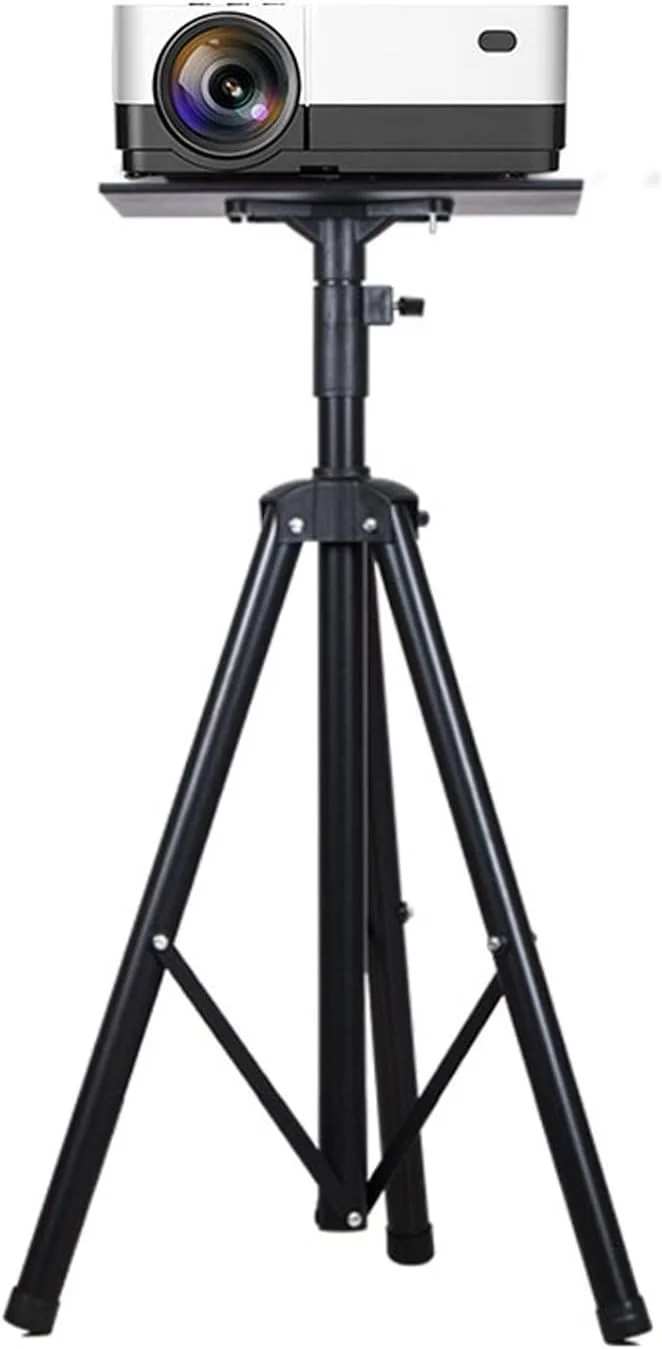 پایه پروژکتور، پایه لپ تاپ، سه پایه با قابلیت تنظیم ارتفاع، پایه لپ تاپ تاشو مناسب برای استیج یا استودیو، براکت پروژکتور مشکی (سایز متوسط تک رنگ)