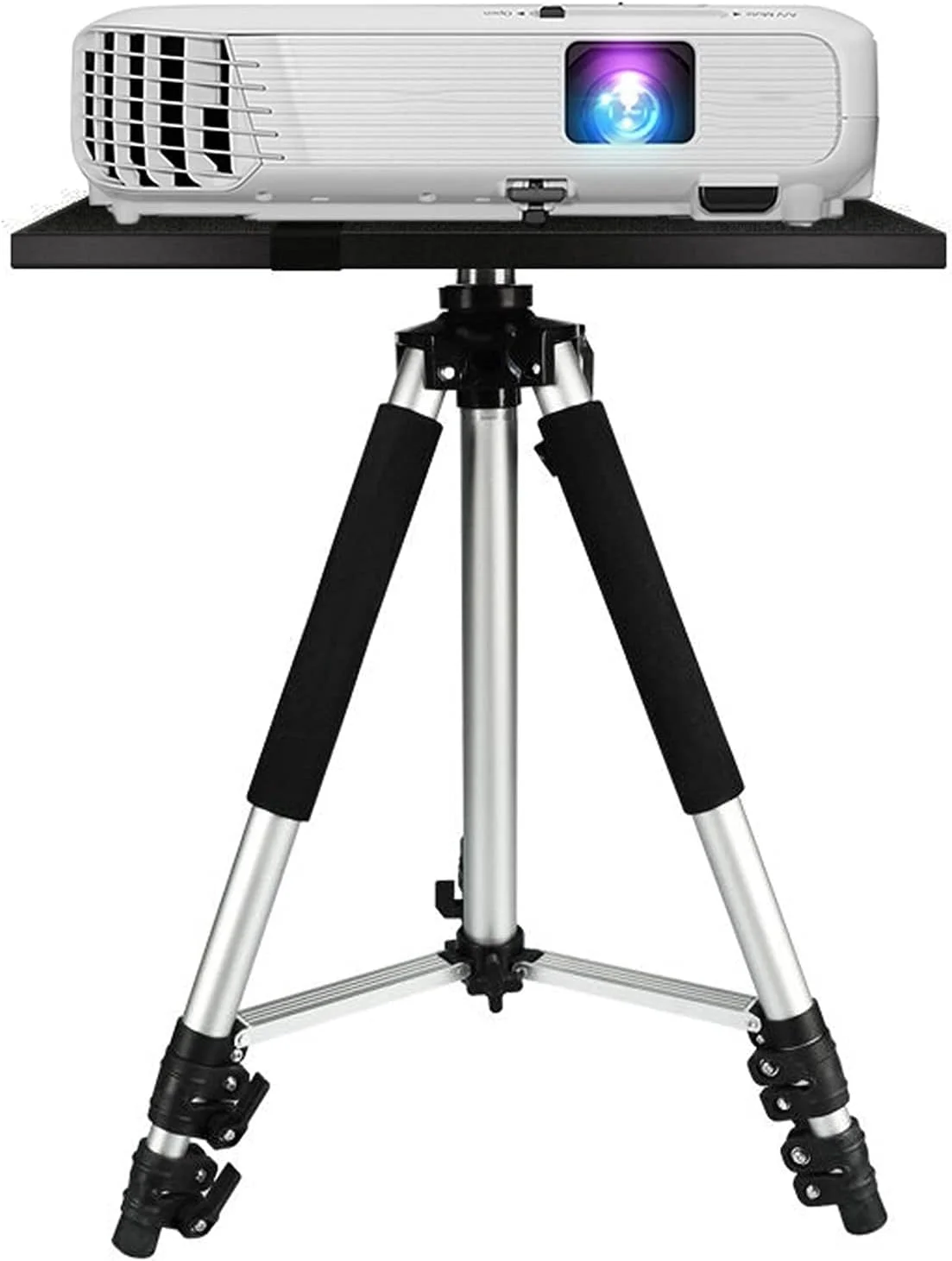 پایه پروژکتور سه پایه، پایه لپ تاپ قابل تنظیم، ارتفاع قابل تنظیم 50 تا 140 سانتی متر با سینی مناسب برای سینمای خانگی، پایه پروژکتور آلومینیومی جهانی