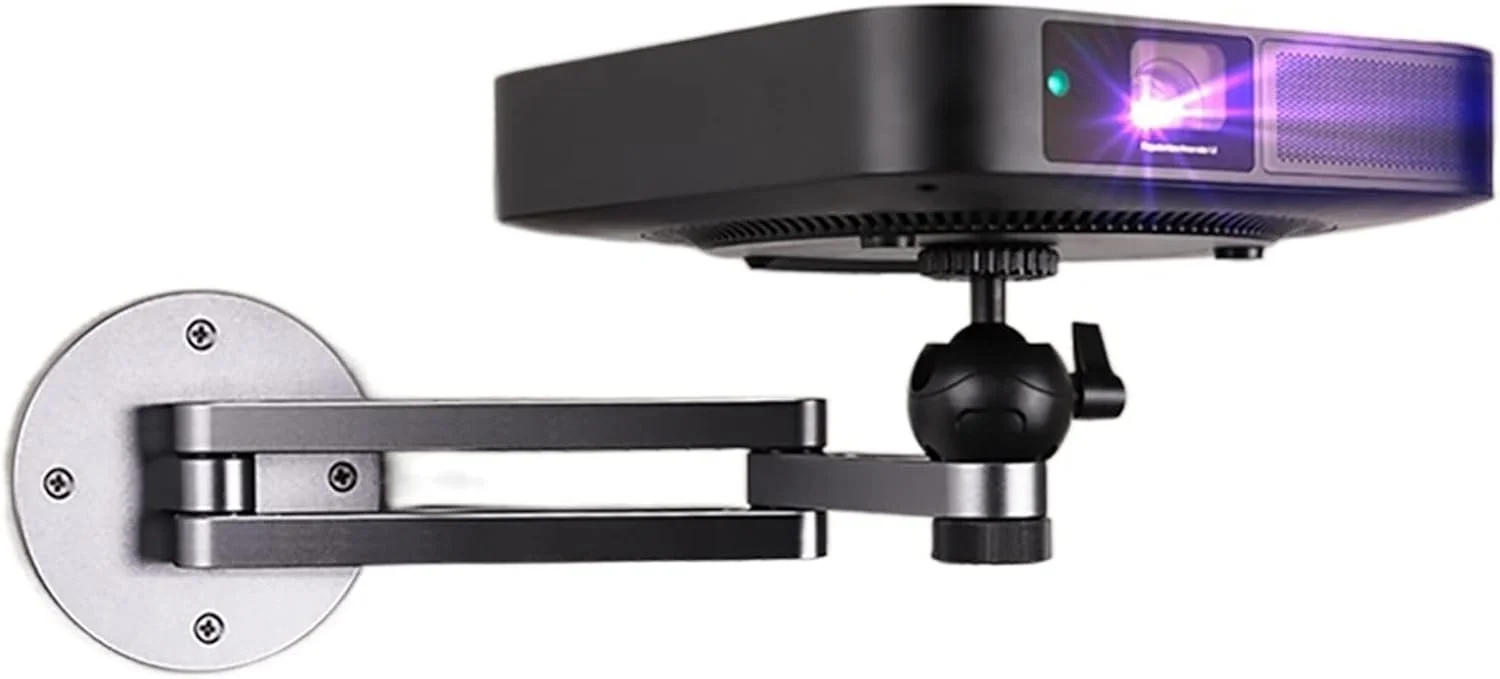 پایه پروژکتور، براکت دیواری آلیاژ آلومینیوم مستحکم برای وسایل دارای سوراخ پیچ 1/4 اینچی، ظرفیت بارگیری 10 کیلوگرم برای دفتر، خانه، استیج یا استودیو