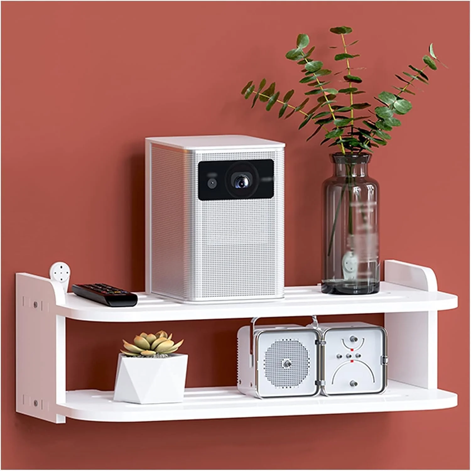 پایه نگهدارنده پروژکتور، پایه دیواری پروژکتور مناسب منزل و محل کار، پلاستیک چوب سفید، پایه پروژکتور قابل تنظیم