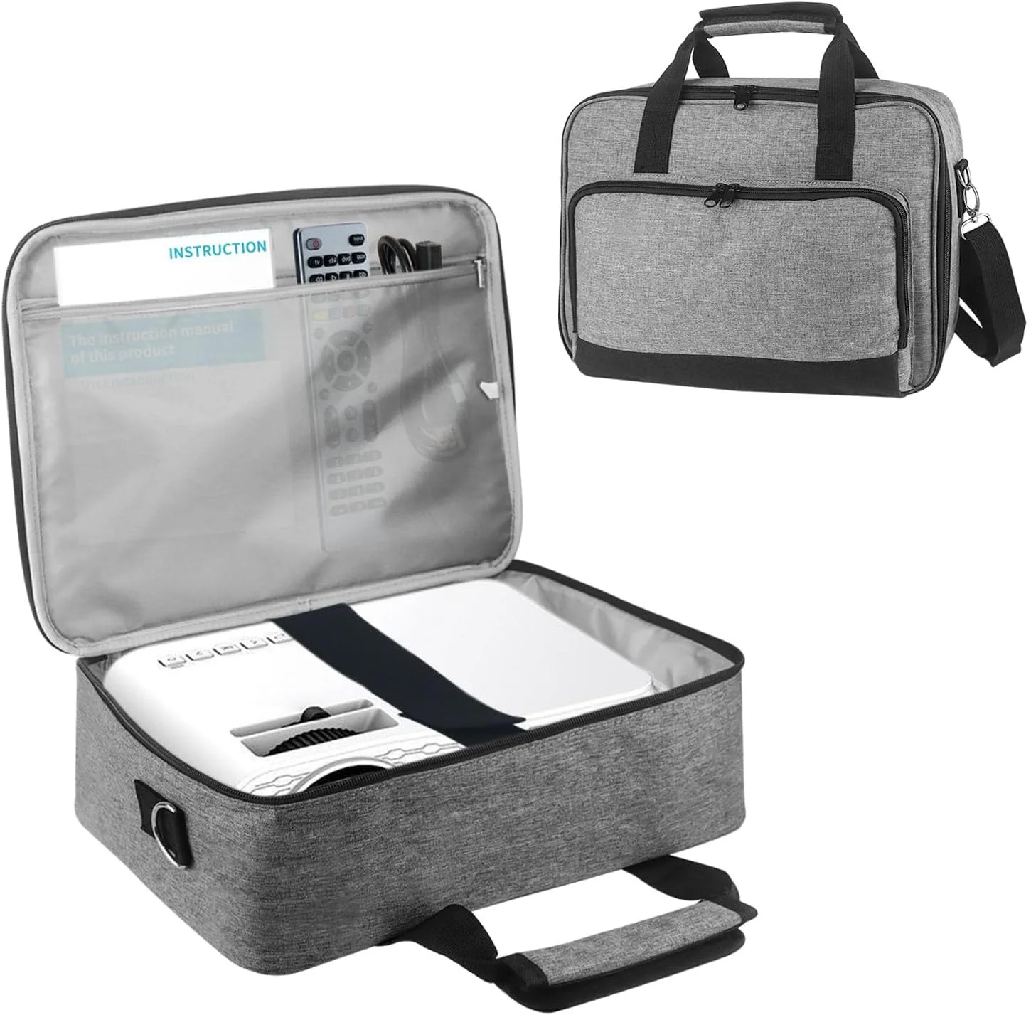 کیف پروژکتور، کیف حمل پروژکتور، کیف پروژکتور ویدئویی با محفظه لپ تاپ و بند شانه قابل تنظیم، کیف پروژکتور قابل حمل برای اکثر پروژکتورهای اصلی