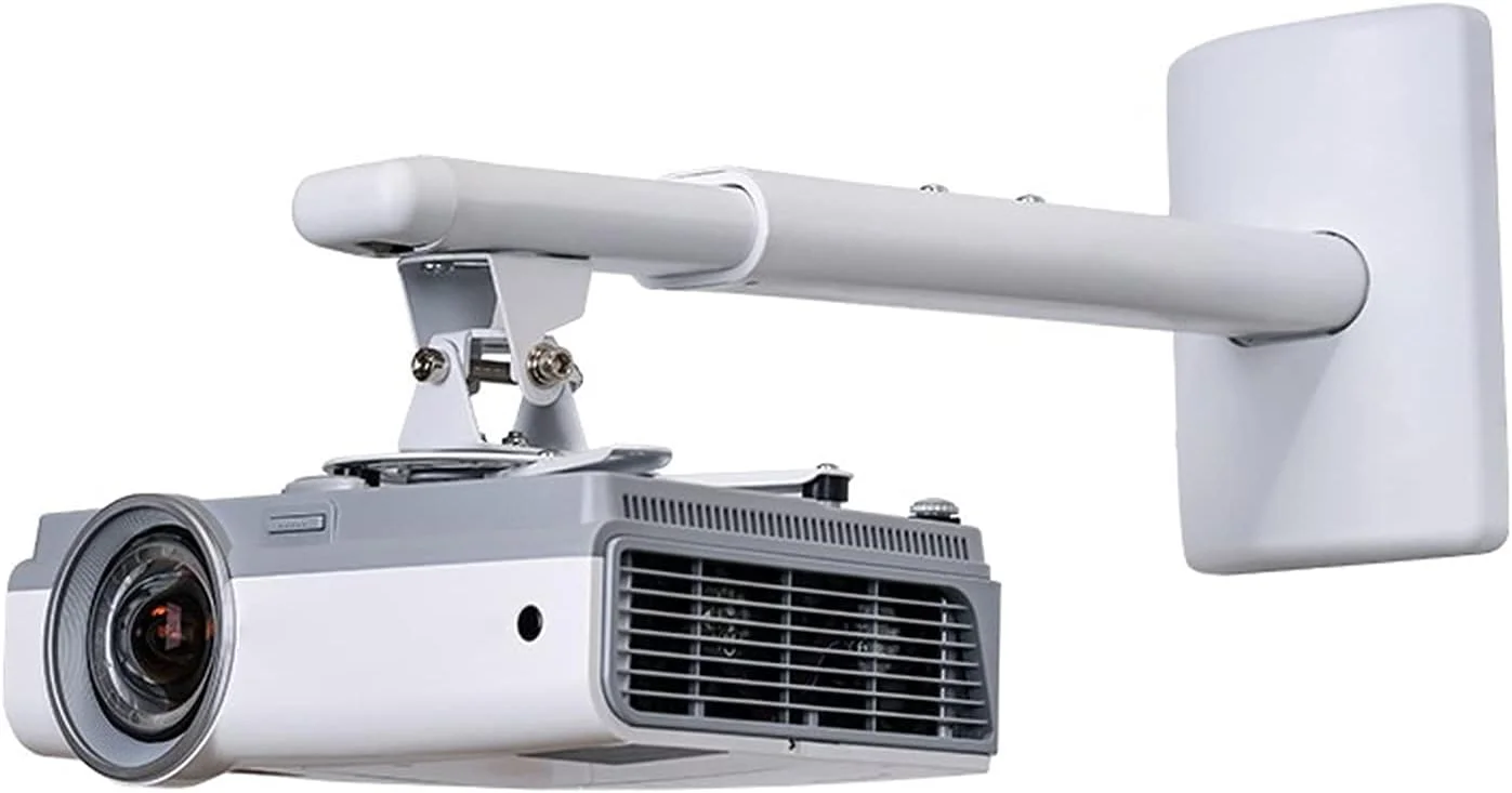 پایه سه پایه پروژکتور، بازوی براکت تلسکوپی قابل گسترش برای نصب پروژکتور روی دیوار، ظرفیت 15 کیلوگرم، طول 40 تا 60 سانتی متر، پایه پروژکتور سفید