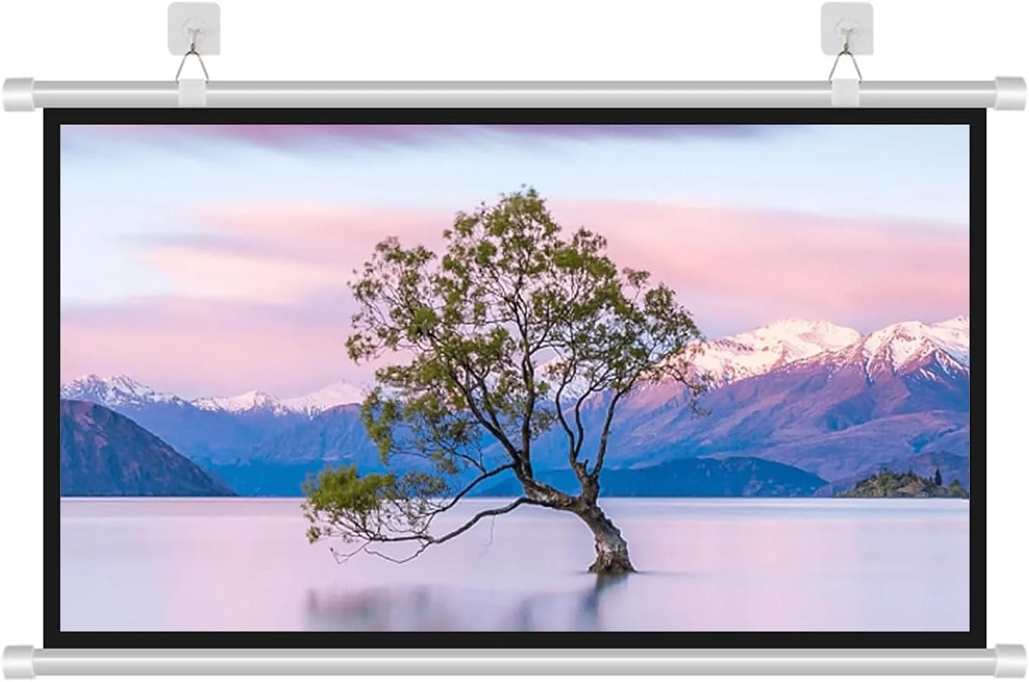 پرده نمایش پروژکتور سفید، 30، 40، 50، 60، 72 اینچ، پرده پروژکتور نصب شده روی دیوار، بدون چروک، مناسب برای سینمای خانگی، مدرسه، تئاتر، فضای باز و داخلی Pu-4:03-30