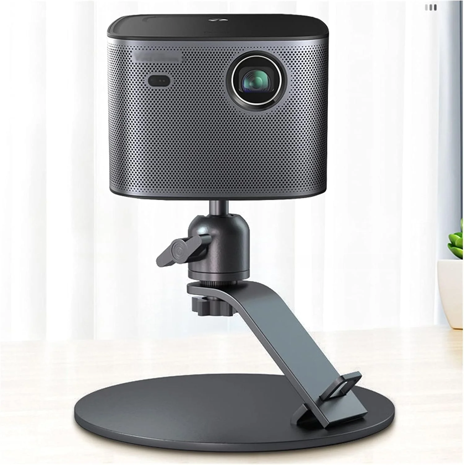 پایه پروژکتور، براکت نصب پروژکتور، پایه رومیزی مینی پروژکتور، پایه مینی پروژکتور با سر توپی چرخان 360 درجه، تحمل وزن 5 کیلوگرم، مشکی مناسب برای دفاتر