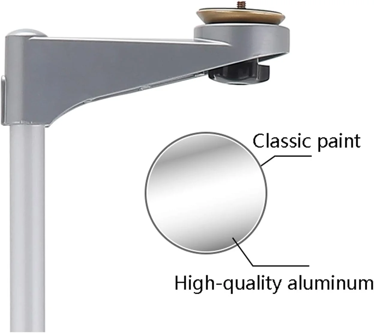 پایه پروژکتور، براکت نصب پروژکتور، پایه زمینی سبک وزن با قابلیت تنظیم ارتفاع و سر توپی چرخان 360 درجه برای پروژکتور، دوربین کوچک، مناسب برای دفتر کار - مشکی