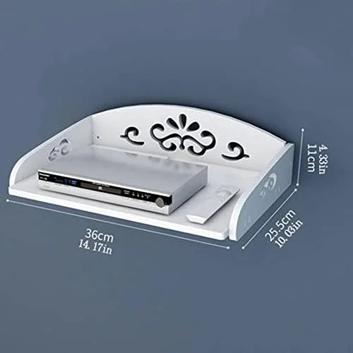 پایه دیواری پروژکتور چند منظوره سفید رنگ، مناسب برای جعبه رسانه، کنسول بازی، روتر، پروژکتور، پایه قابل تنظیم پروژکتور، سفید