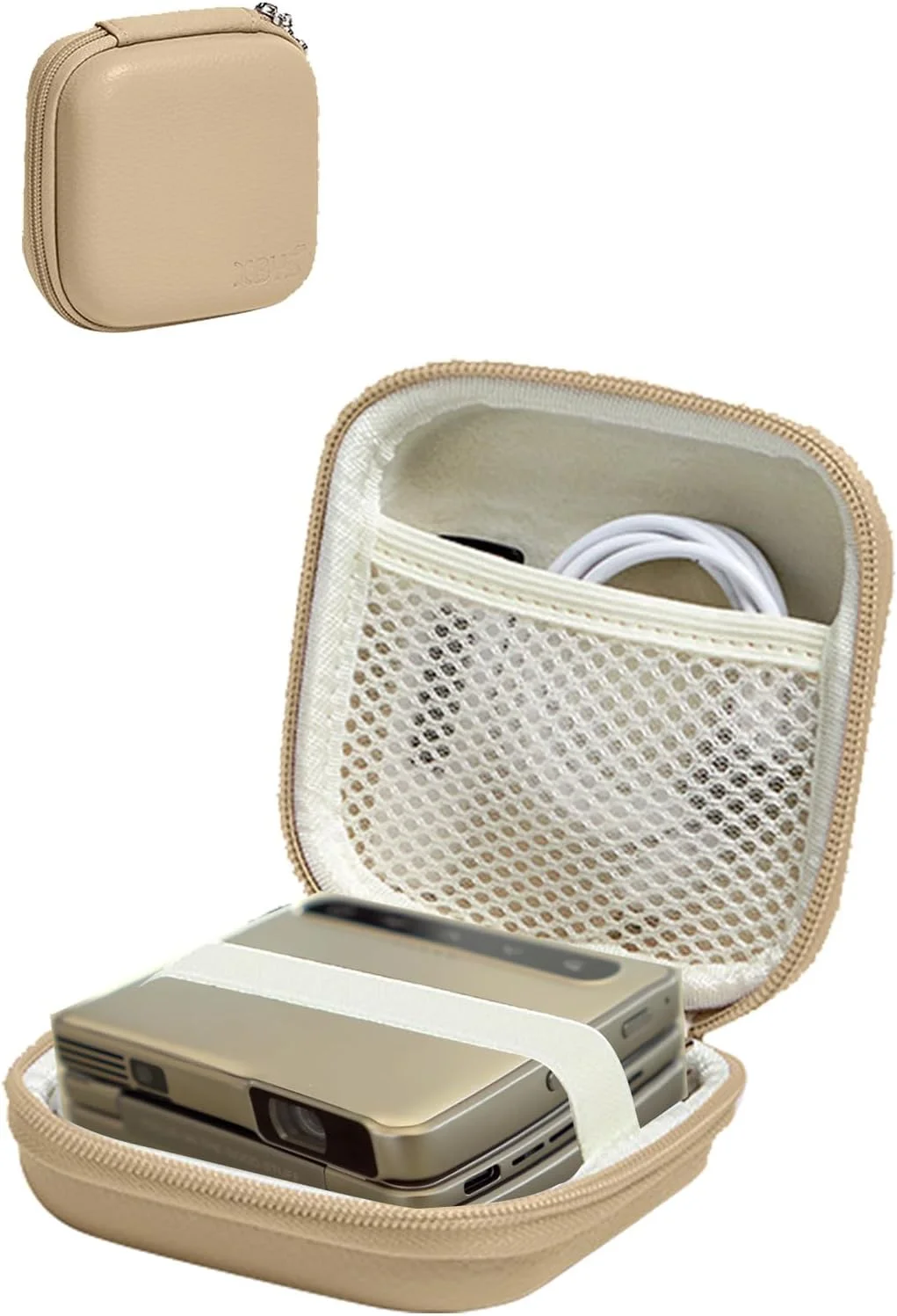 کیف محافظ پروژکتور Aurzen Zip، جعبه نگهداری پروژکتور NOUKAJU، کیف محافظ قابل حمل برای مسافرت، کیف محافظ پروژکتور تاشو Aurzen Zip (خاکی)