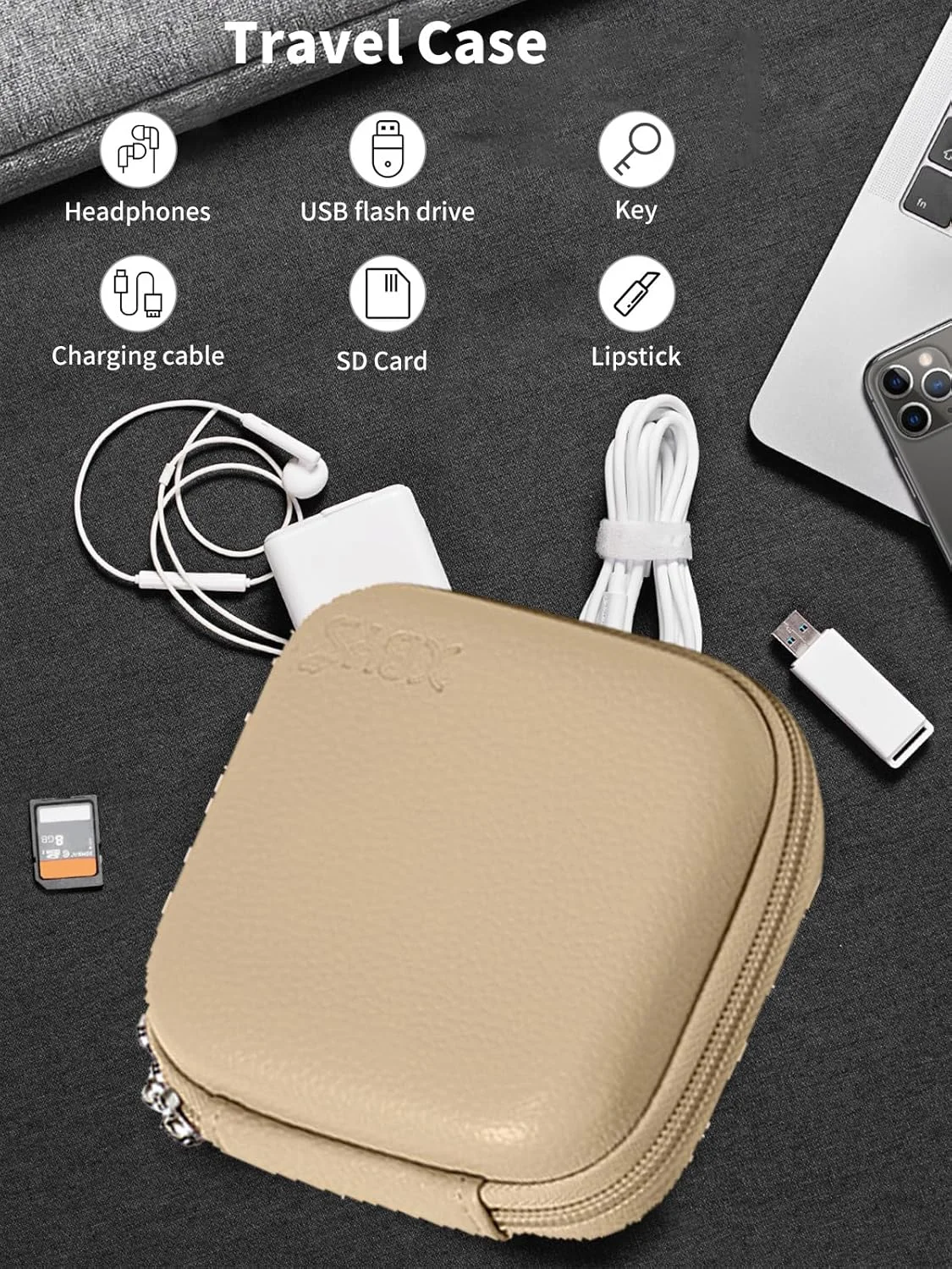 کیف محافظ پروژکتور Aurzen Zip، جعبه نگهداری پروژکتور NOUKAJU، کیف محافظ قابل حمل برای مسافرت، کیف محافظ پروژکتور تاشو Aurzen Zip (خاکی)