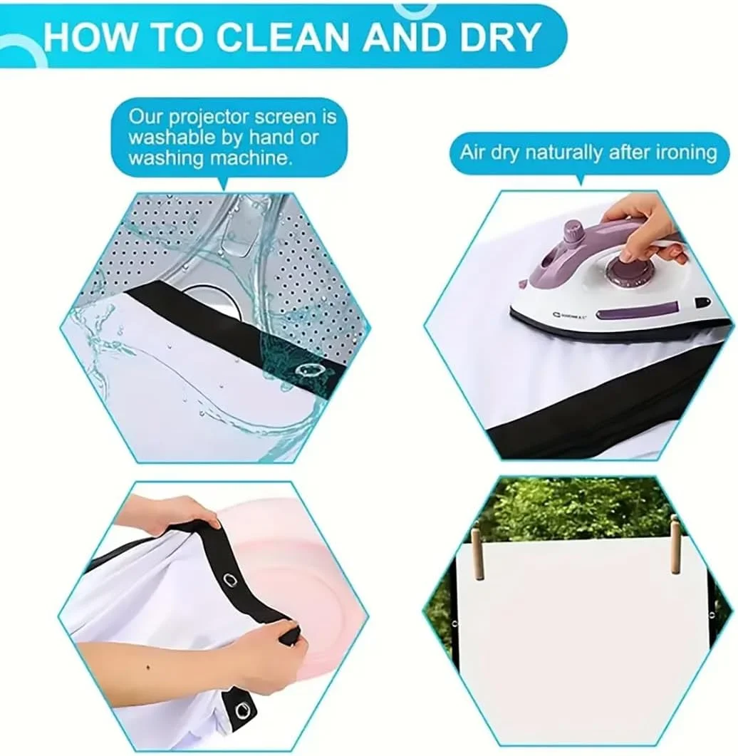 پرده نمایش پروژکتور 4K 3D، تاشو قابل حمل، برای سینمای خانگی، فضای باز/داخلی، رزولوشن 4K