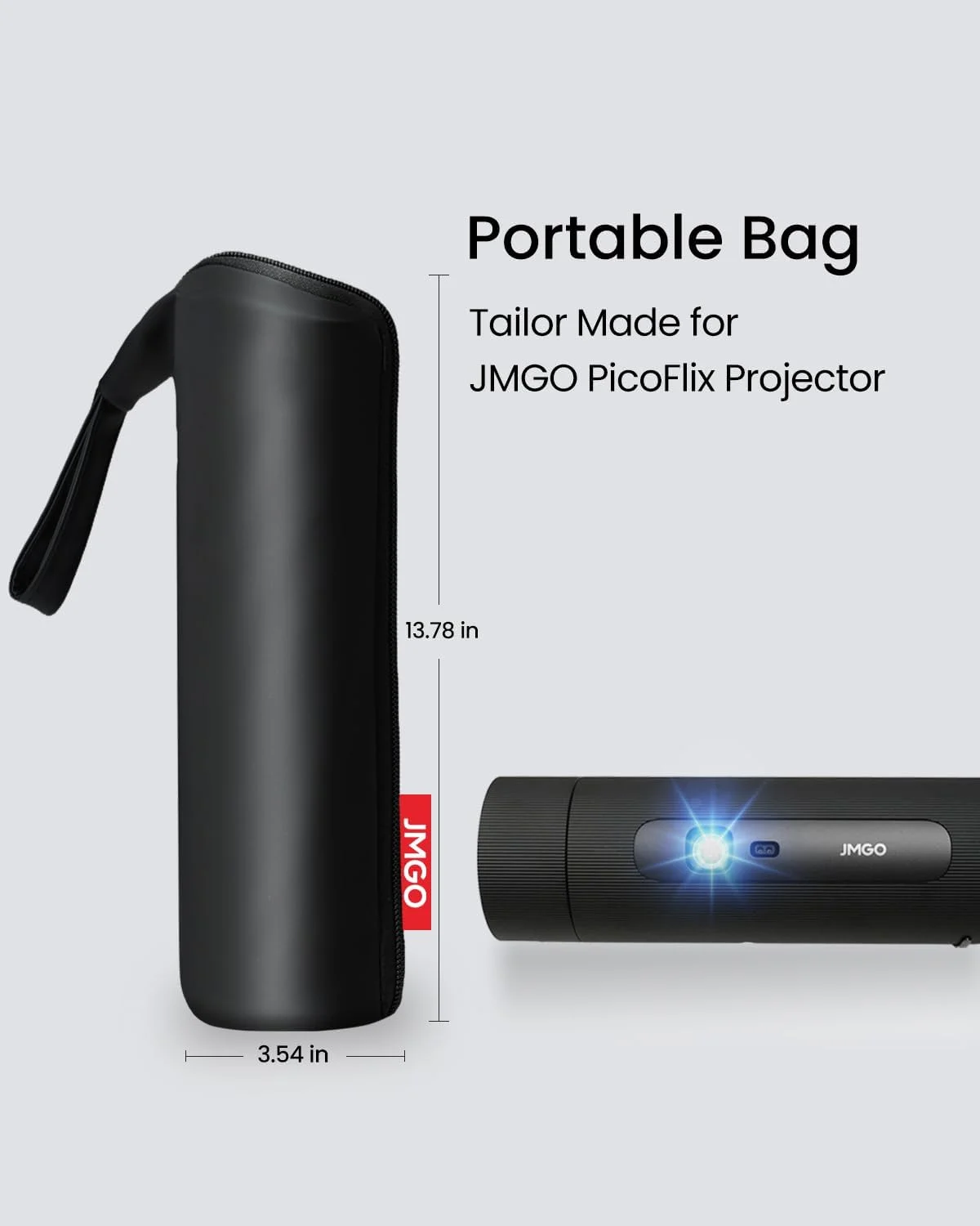 کیف حمل رسمی پروژکتور JMGO PicoFlix، کیف نگهداری همه کاره با بند حمل کاربردی، محافظت ویژه برای PicoFlix و کنترل از راه دور، ضد آب و ضد گرد و غبار