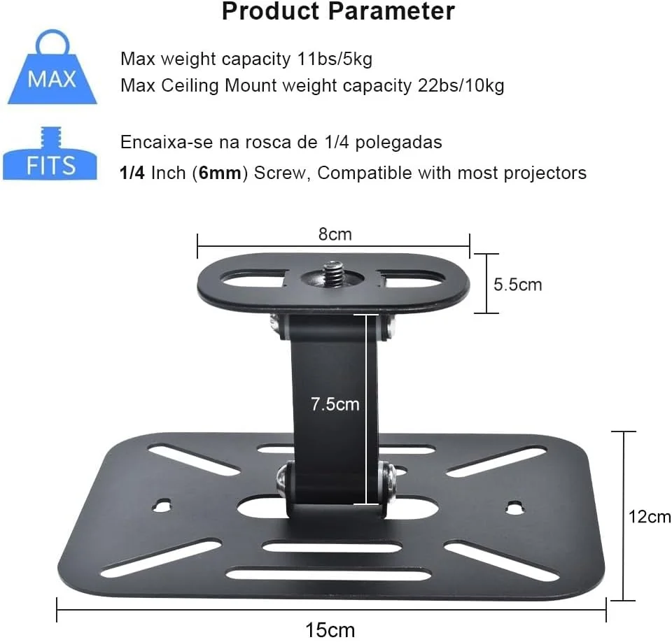 پایه پروژکتور برای پروژکتور رومیزی، پایه رومیزی برای پروژکتور موبایل، پایه جهانی قابل تنظیم و جداشدنی برای پروژکتورها، پایه برای نصب سقفی یا P استودیو خانگی