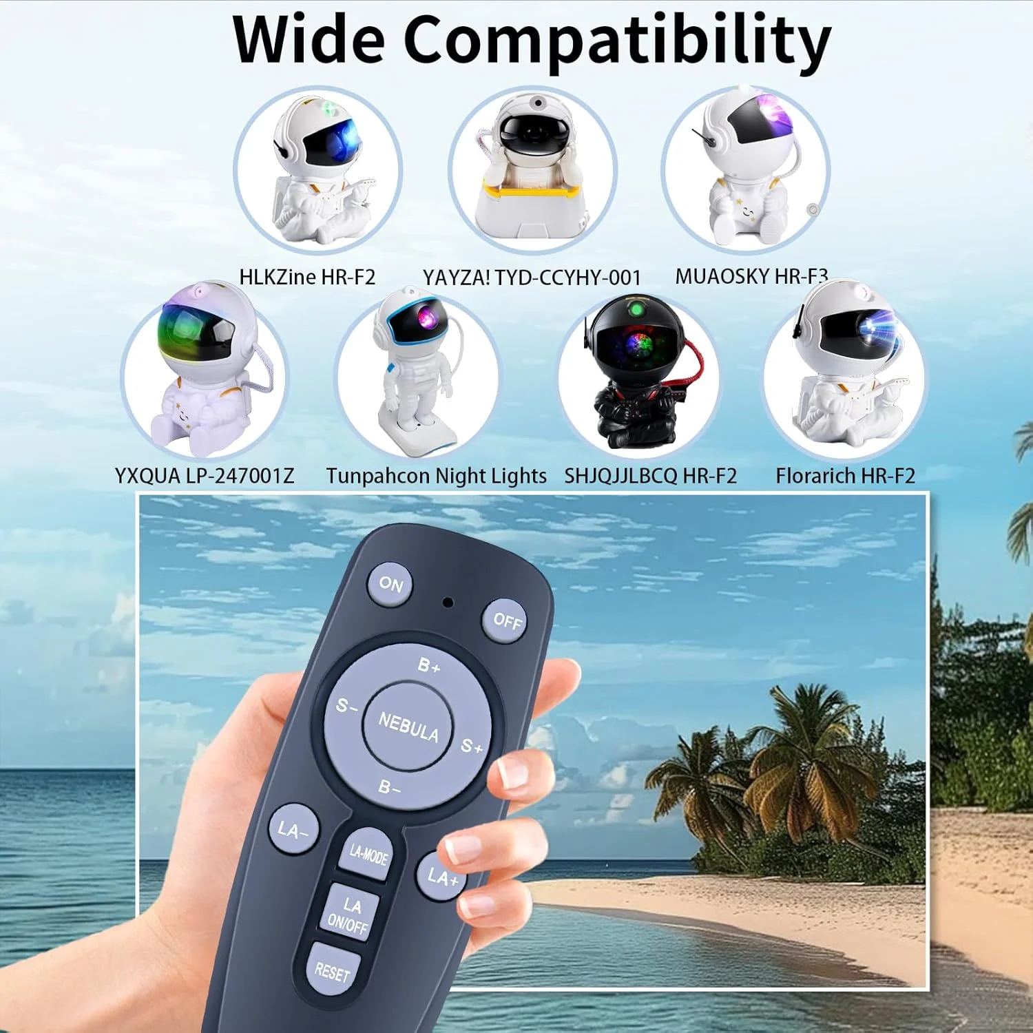 ریموت کنترل جایگزین پروژکتور، برای پروژکتورهای HLKZine/YAYZA! / MUAOSKY/YXQUA/Tunpahcon/SHJQJJLBCQ/Florarich Galaxy