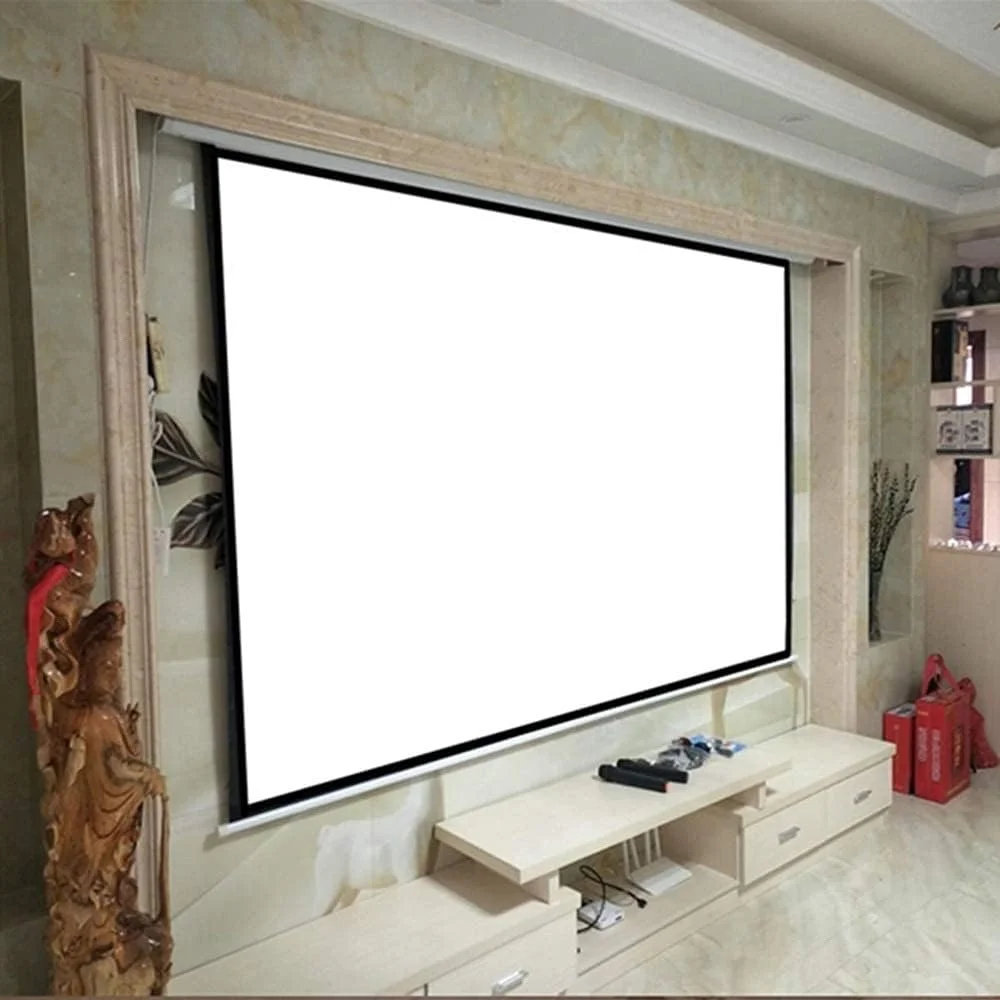 پرده نمایش پروژکتور 100 اینچ با نسبت تصویر 4:3، پرده نمایش پروژکتور کشویی دستی بدون قاب، پرده نمایش پروژکتور قابل حمل