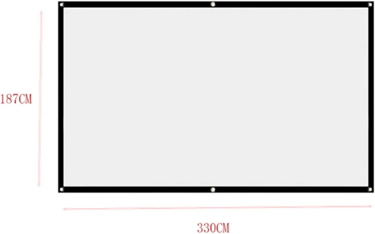 پرده نمایش پروژکتور ۱۵۰ اینچ ۱۶:۹ قابل حمل HD، پرده فیلم HD مناسب فضای داخلی و خارجی، پرده نمایش تاشو قابل حمل از جنس پلی استر برای پروژکتور سینمای خانگی