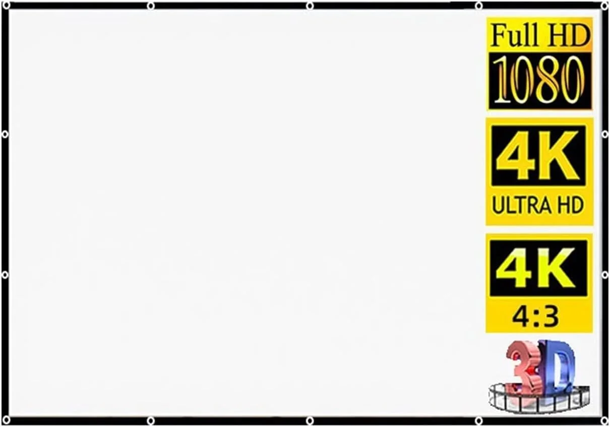 پرده نمایش پروژکتور، مقیاس 4:3 قابل حمل تاشو با تراکم بالا، پرده نمایش پروژکتور 60 72 84 100 120 150 اینچ 1080P 3D 4K HD (60 اینچ) پرده نمایش پروژکتور، مقیاس 4:3 قابل حمل تاشو با تراکم بالا، پرده نمایش پروژکتور 60 72 84 100 120 150 اینچ 1080P 3D 4K HD (60 اینچ)
