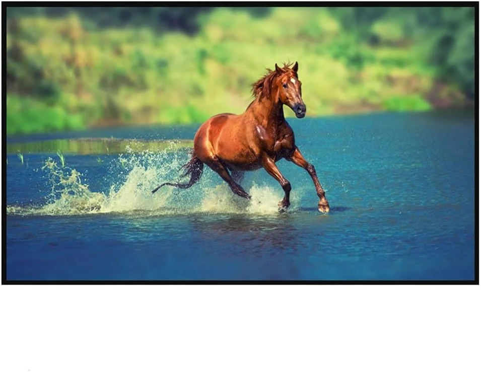 پرده نمایش پروژکتور، سایز ۱۰۰ اینچ، نسبت تصویر ۱۶:۹، کریستال خاکستری، قاب باریک، پرده پروژکتور ALR با کیفیت بالا، پرده نمایش ضد نور، حاشیه فوق العاده باریک خاکستری