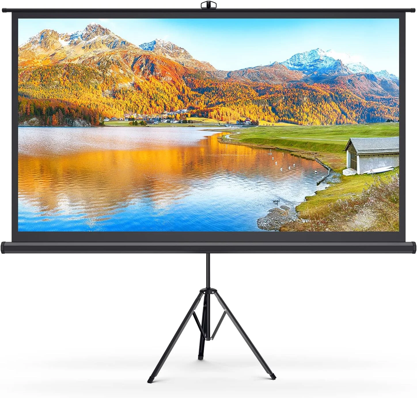 پرده نمایش پروژکتور و پایه، پرده نمایش پروژکتور 16:9 4K HD مناسب فضای باز 105 اینچ، پرده نمایش پروژکتور قابل حمل با پایه، نصب آسان، بدون چروک، پرده نمایش پروژکتور مناسب فضای باز برای حیاط خلوت، کمپینگ، اتاق نشیمن